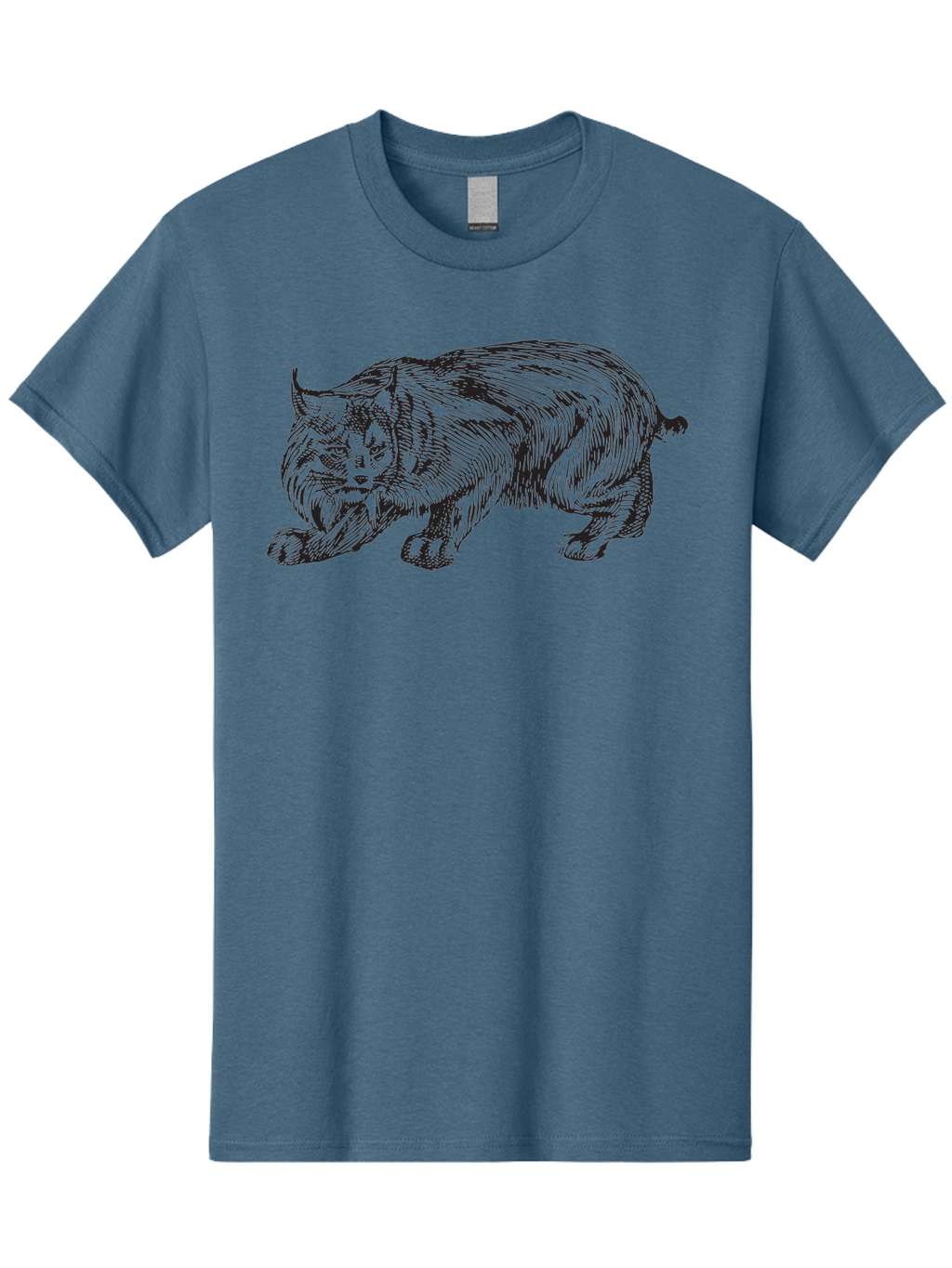 Cat Men'S Graphic Tee, 100% Cotton, Comfortable Casual Summer Wear, Machine Washable, Aggressive Cat, Stalking Stance, Feline Predator, Sharp Claws, Furry Texture, Menacing Posture, Animal Illustration, Black Line Art, Detailed Shading Aad866