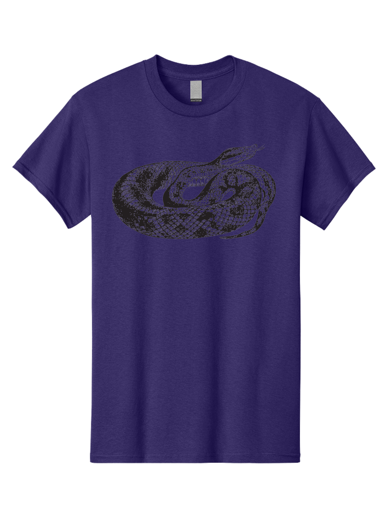 Coiled-Snake-1 Men'S Graphic Tee, 100% Cotton, Comfortable Casual Summer Wear, Machine Washable, Snake Illustration, Coiled Snake, Reptile Art, Wildlife Design, Snake Head, Forked Tongue, Detailed Scales, Black And Green Aad868