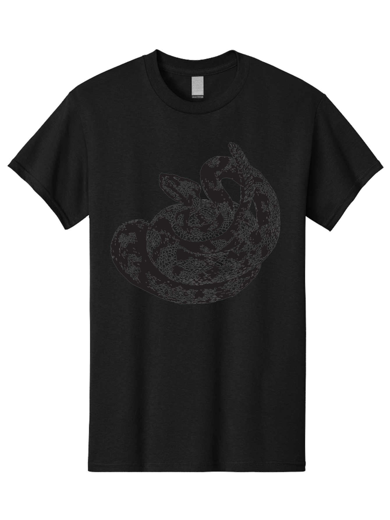 Coiled-Snake-2 Men'S Graphic Tee, 100% Cotton, Comfortable Casual Summer Wear, Machine Washable, Serpent Illustration, Coiled Snake, Reptile Art, Wildlife Graphic, Snake Design, Danger Symbol, Venomous Snake, Wild Animal, Snake Pattern, Aad869