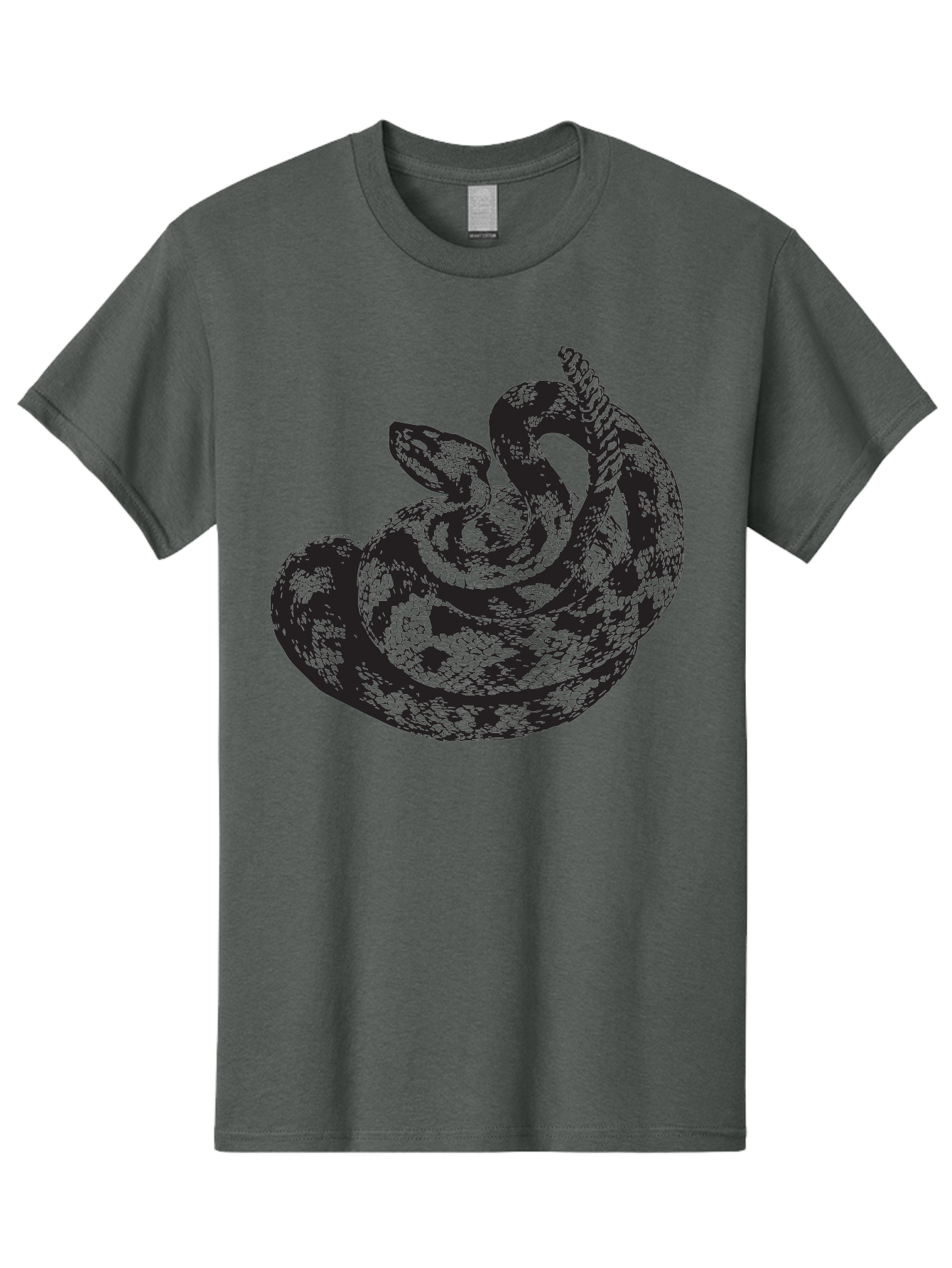 Coiled-Snake-2 Men'S Graphic Tee, 100% Cotton, Comfortable Casual Summer Wear, Machine Washable, Serpent Illustration, Coiled Snake, Reptile Art, Wildlife Graphic, Snake Design, Danger Symbol, Venomous Snake, Wild Animal, Snake Pattern, Aad869