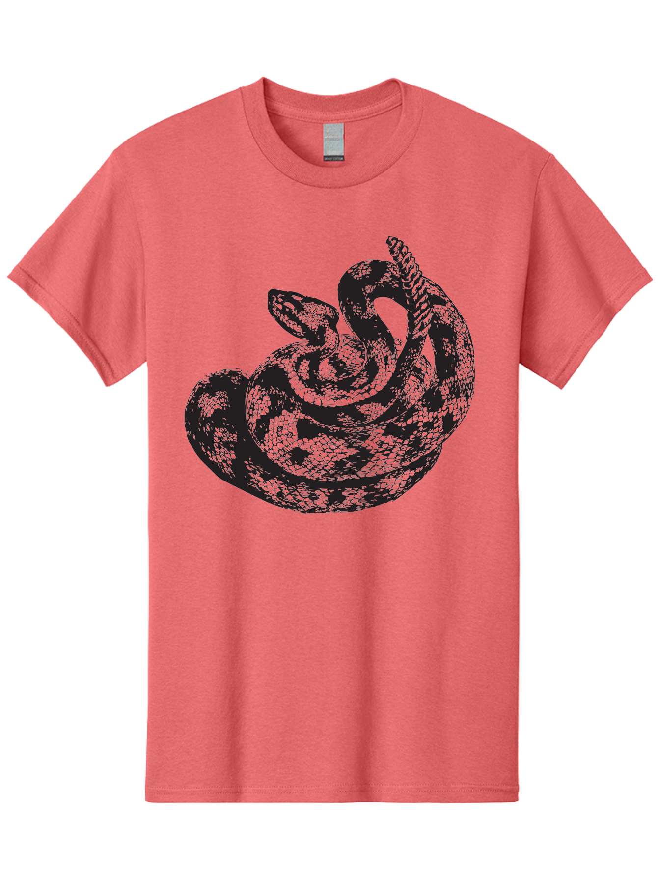 Coiled-Snake-2 Men'S Graphic Tee, 100% Cotton, Comfortable Casual Summer Wear, Machine Washable, Serpent Illustration, Coiled Snake, Reptile Art, Wildlife Graphic, Snake Design, Danger Symbol, Venomous Snake, Wild Animal, Snake Pattern, Aad869