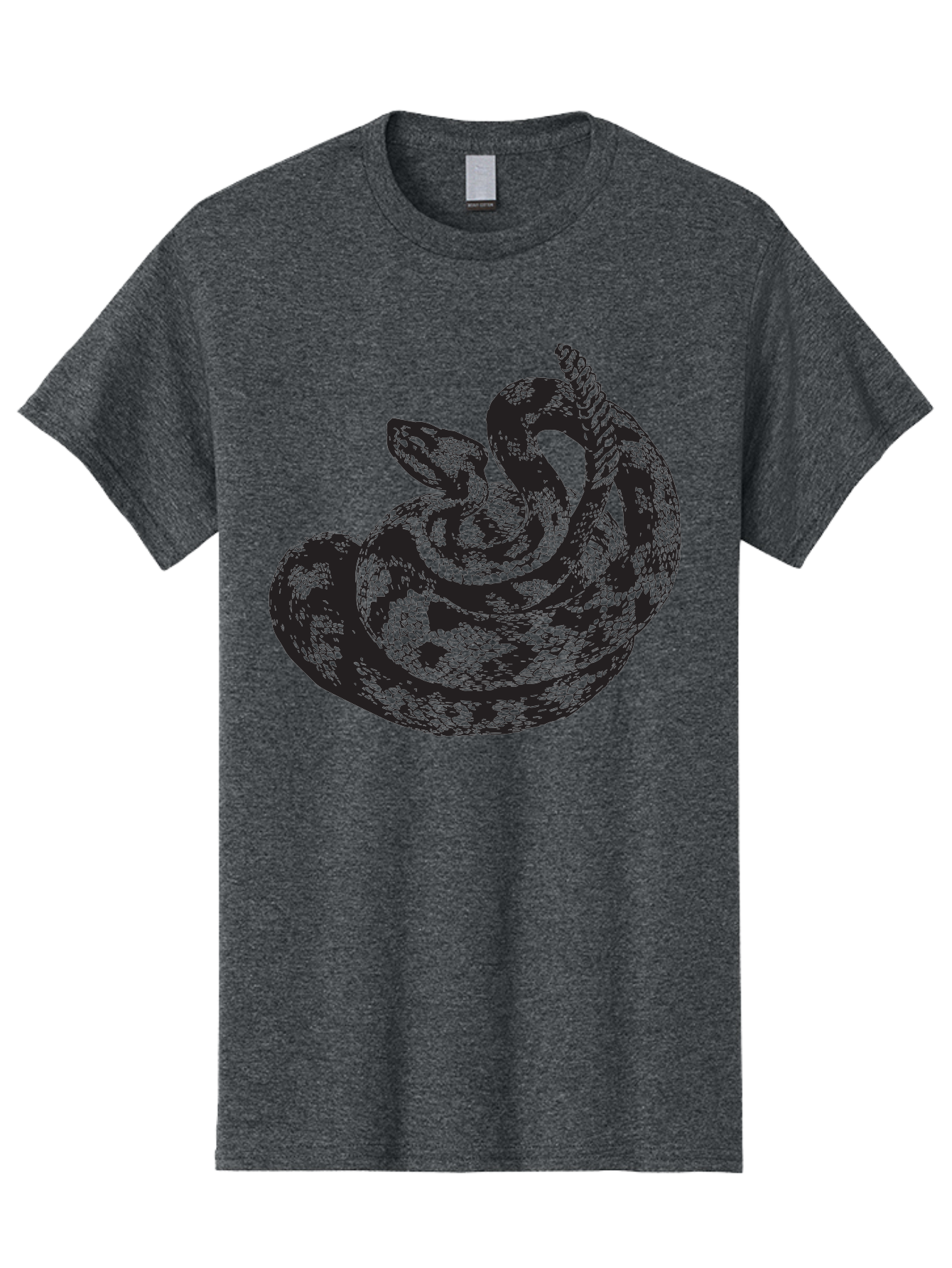 Coiled-Snake-2 Men'S Graphic Tee, 100% Cotton, Comfortable Casual Summer Wear, Machine Washable, Serpent Illustration, Coiled Snake, Reptile Art, Wildlife Graphic, Snake Design, Danger Symbol, Venomous Snake, Wild Animal, Snake Pattern, Aad869