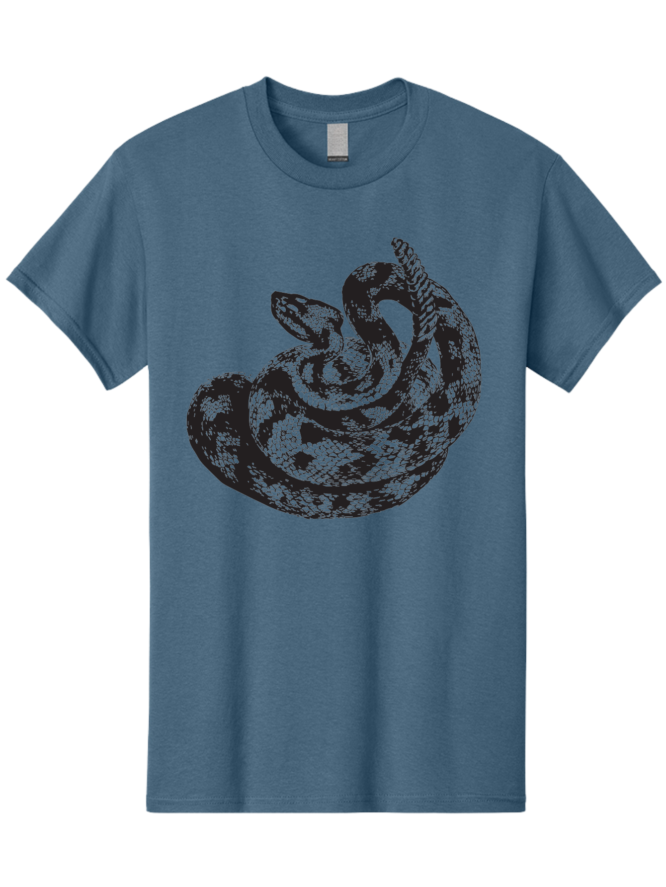 Coiled-Snake-2 Men'S Graphic Tee, 100% Cotton, Comfortable Casual Summer Wear, Machine Washable, Serpent Illustration, Coiled Snake, Reptile Art, Wildlife Graphic, Snake Design, Danger Symbol, Venomous Snake, Wild Animal, Snake Pattern, Aad869