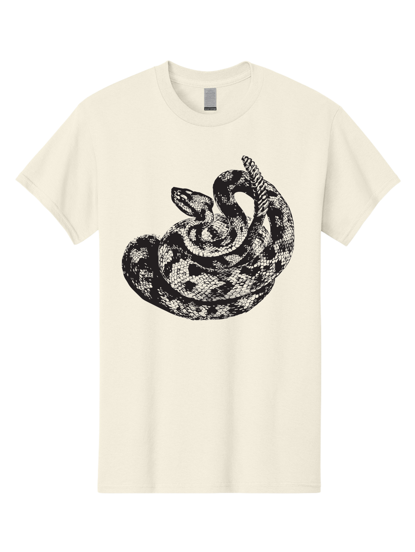 Coiled-Snake-2 Men'S Graphic Tee, 100% Cotton, Comfortable Casual Summer Wear, Machine Washable, Serpent Illustration, Coiled Snake, Reptile Art, Wildlife Graphic, Snake Design, Danger Symbol, Venomous Snake, Wild Animal, Snake Pattern, Aad869