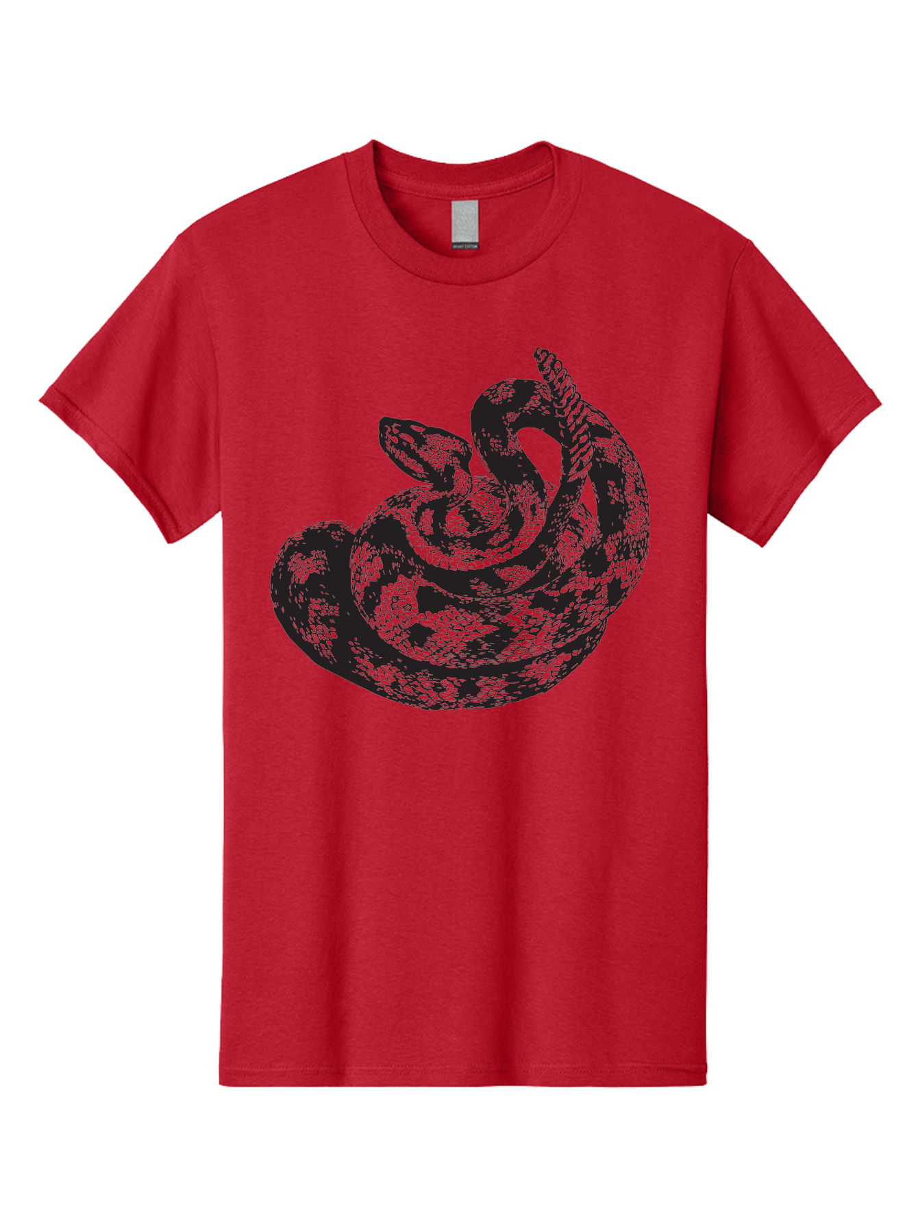 Coiled-Snake-2 Men'S Graphic Tee, 100% Cotton, Comfortable Casual Summer Wear, Machine Washable, Serpent Illustration, Coiled Snake, Reptile Art, Wildlife Graphic, Snake Design, Danger Symbol, Venomous Snake, Wild Animal, Snake Pattern, Aad869
