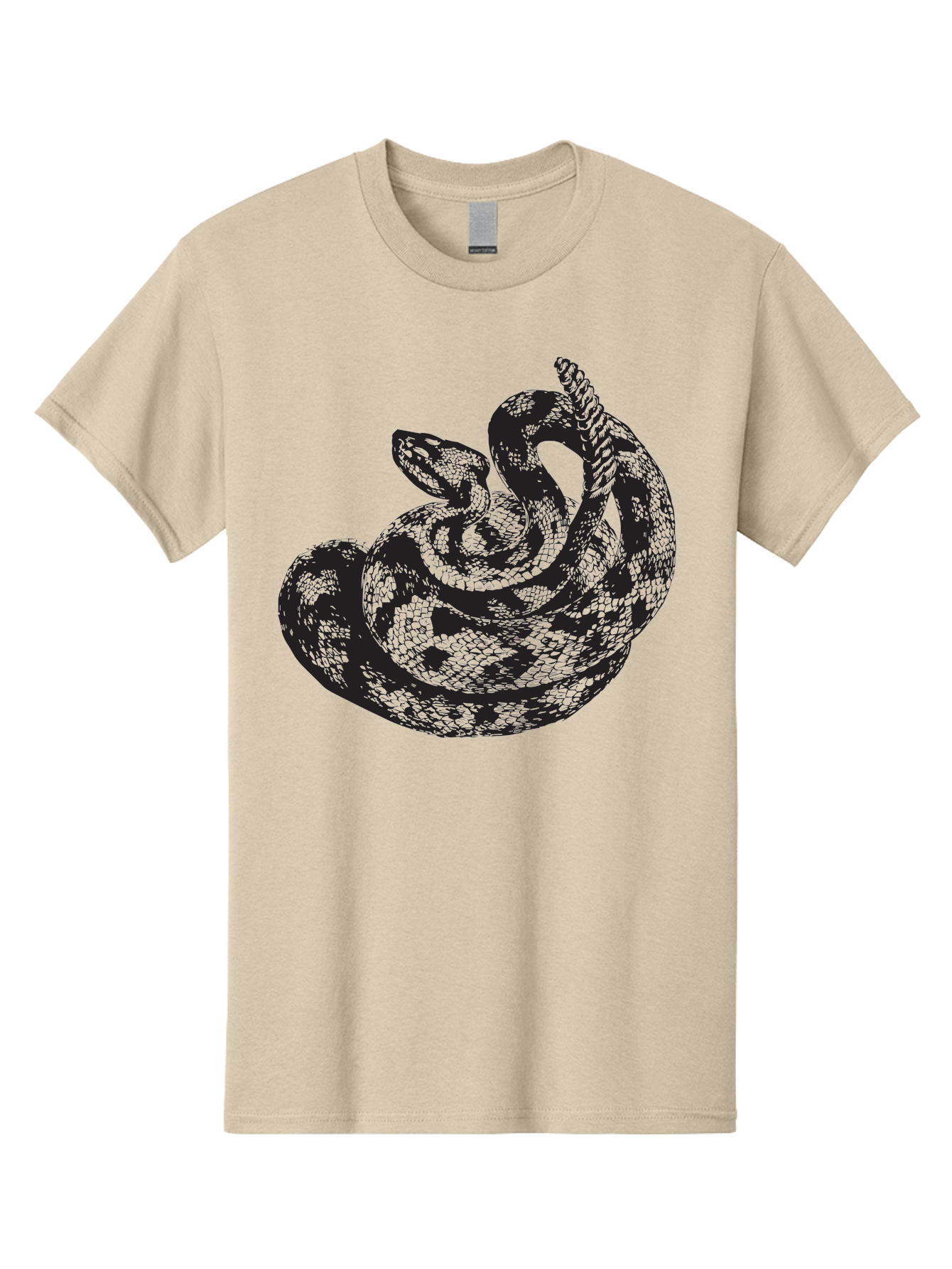 Coiled-Snake-2 Men'S Graphic Tee, 100% Cotton, Comfortable Casual Summer Wear, Machine Washable, Serpent Illustration, Coiled Snake, Reptile Art, Wildlife Graphic, Snake Design, Danger Symbol, Venomous Snake, Wild Animal, Snake Pattern, Aad869