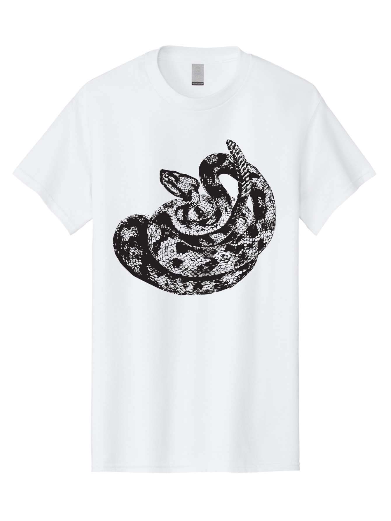 Coiled-Snake-2 Men'S Graphic Tee, 100% Cotton, Comfortable Casual Summer Wear, Machine Washable, Serpent Illustration, Coiled Snake, Reptile Art, Wildlife Graphic, Snake Design, Danger Symbol, Venomous Snake, Wild Animal, Snake Pattern, Aad869