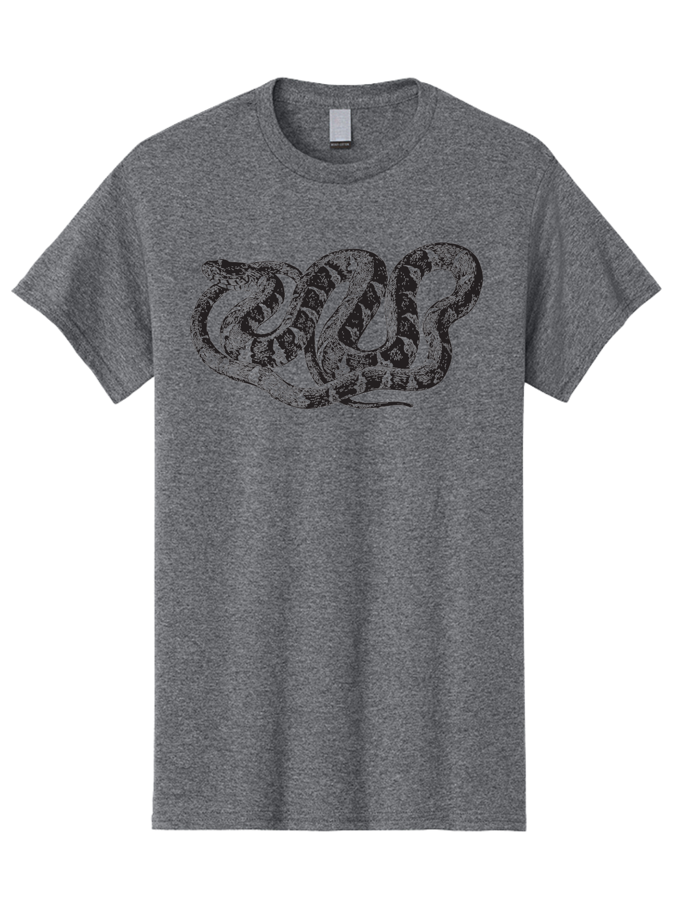 Coiled-Snake Men'S Graphic Tee, 100% Cotton, Comfortable Casual Summer Wear, Machine Washable, Serpent Art, Snake Illustration, Reptile Design, Coiled Snake, Wildlife Artwork, Snake Pattern, Detailed Snake, Abstract Snake Aad870
