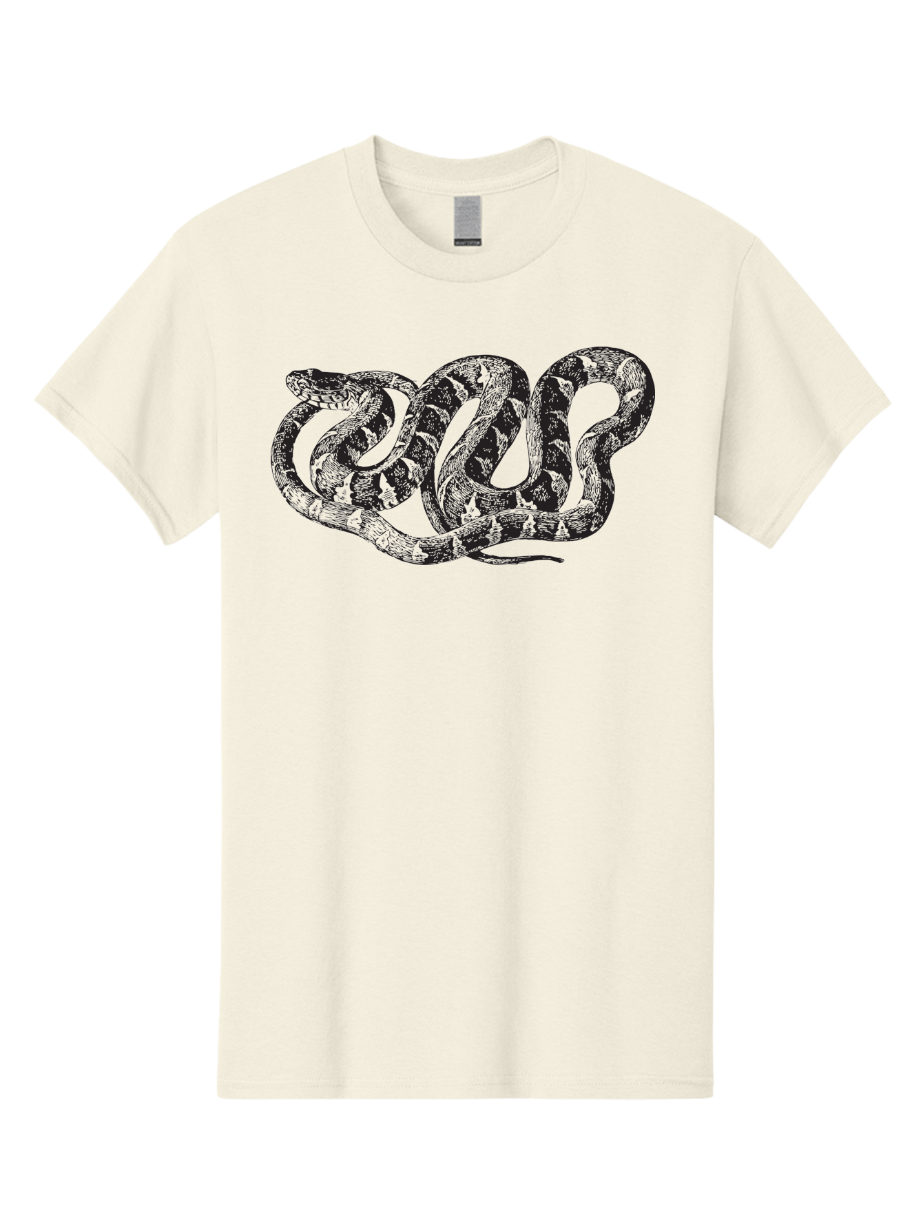 Coiled-Snake Men'S Graphic Tee, 100% Cotton, Comfortable Casual Summer Wear, Machine Washable, Serpent Art, Snake Illustration, Reptile Design, Coiled Snake, Wildlife Artwork, Snake Pattern, Detailed Snake, Abstract Snake Aad870