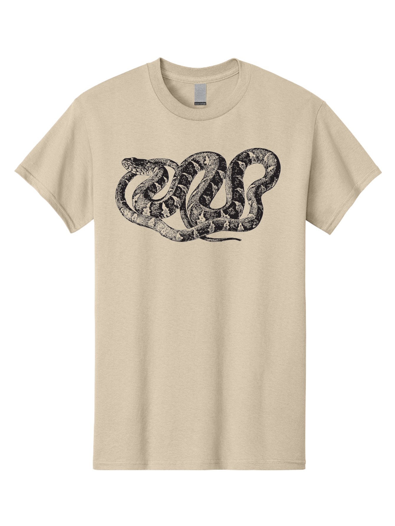 Coiled-Snake Men'S Graphic Tee, 100% Cotton, Comfortable Casual Summer Wear, Machine Washable, Serpent Art, Snake Illustration, Reptile Design, Coiled Snake, Wildlife Artwork, Snake Pattern, Detailed Snake, Abstract Snake Aad870