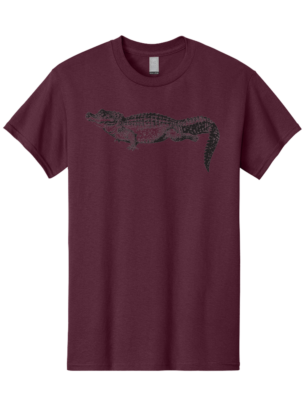 Crocodile-1 Men'S Graphic Tee, 100% Cotton, Comfortable Casual Summer Wear, Machine Washable, Crocodile Illustration, Reptile Art, Wildlife Graphic, Scaly Texture, Sharp Teeth, Ancient Creature, Black And Green, Graphic Design Aad872