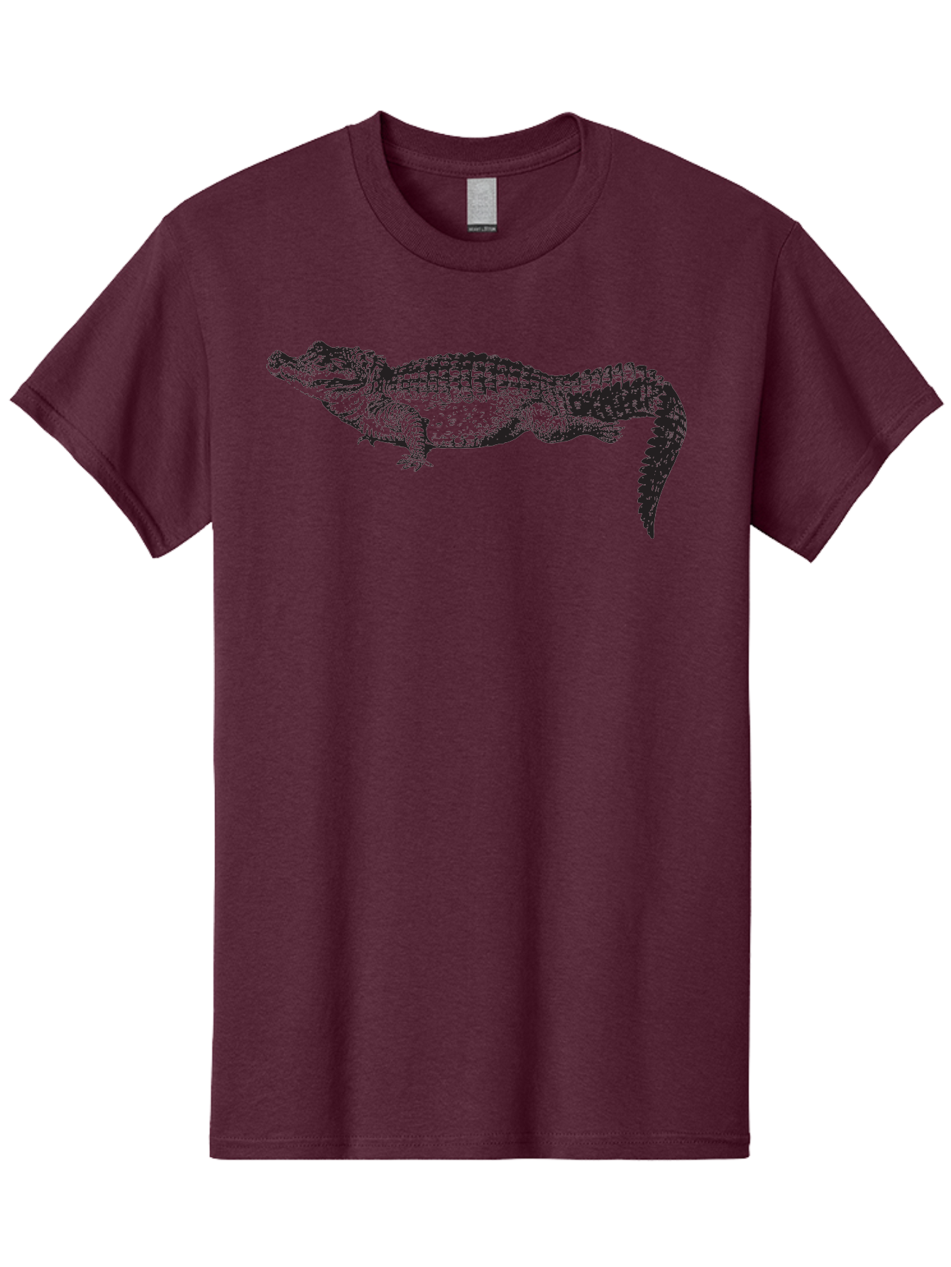 Crocodile-1 Men'S Graphic Tee, 100% Cotton, Comfortable Casual Summer Wear, Machine Washable, Crocodile Illustration, Reptile Art, Wildlife Graphic, Scaly Texture, Sharp Teeth, Ancient Creature, Black And Green, Graphic Design Aad872