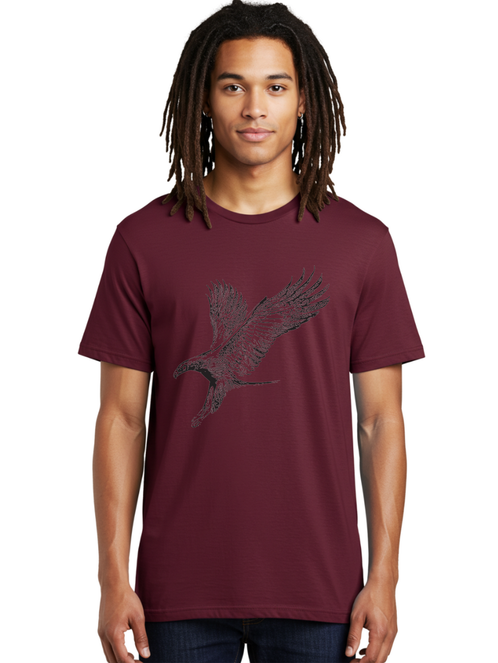 Flying-Eagle Men'S Graphic Tee, 100% Cotton, Comfortable Casual Summer Wear, Machine Washable, Eagle Soaring Through The Air, Bird In Flight, Majestic Creature, Sharp Talons, Spread Wings, Freedom Symbol, Wildlife, Nature Aad882