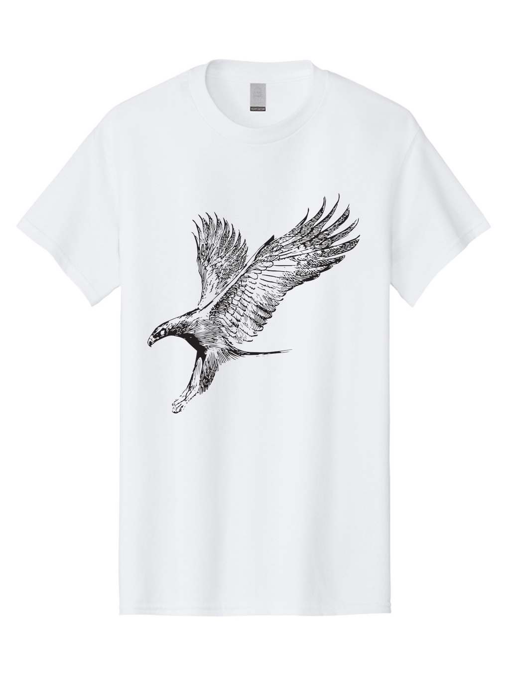 Flying-Eagle Men'S Graphic Tee, 100% Cotton, Comfortable Casual Summer Wear, Machine Washable, Eagle Soaring Through The Air, Bird In Flight, Majestic Creature, Sharp Talons, Spread Wings, Freedom Symbol, Wildlife, Nature Aad882