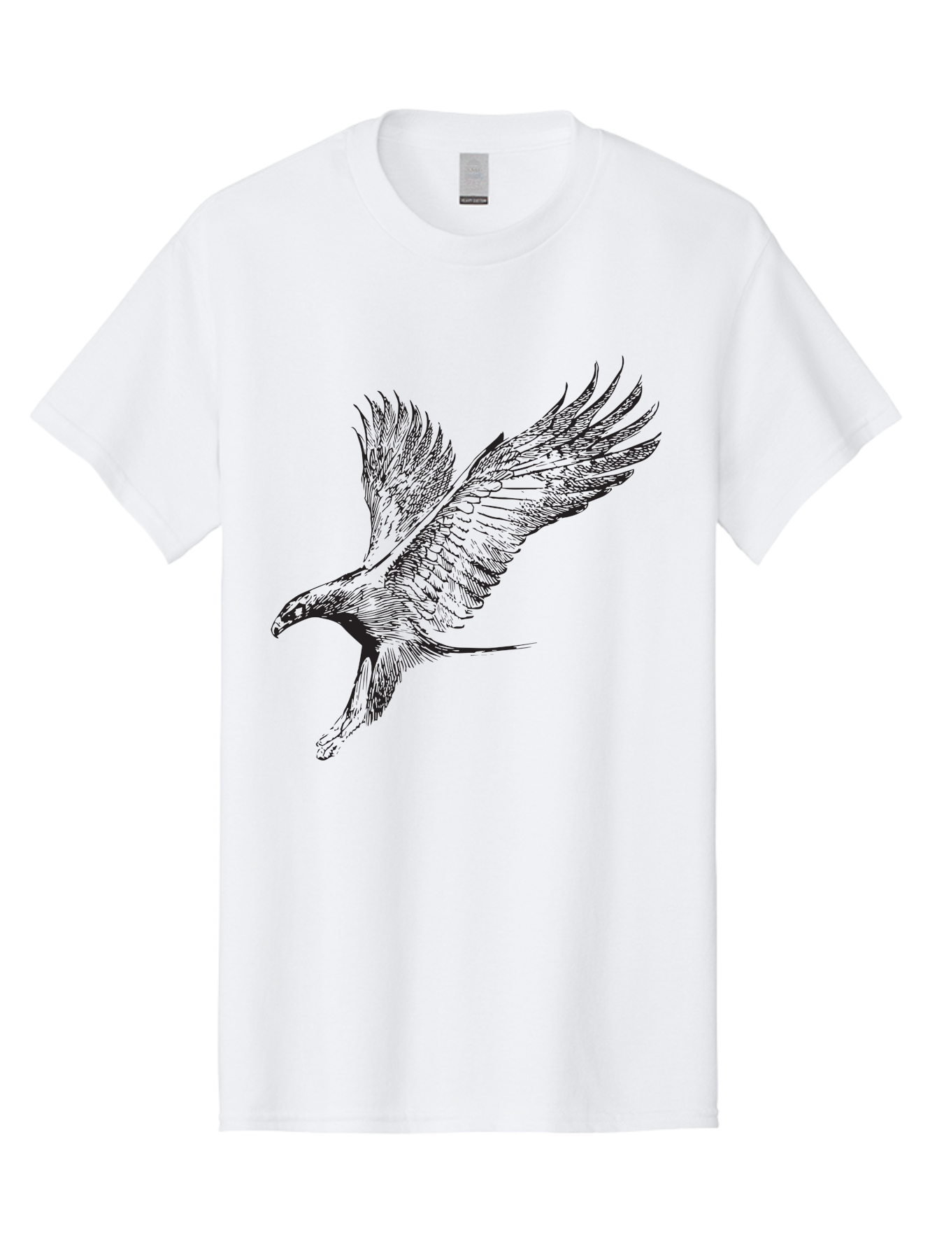 Flying-Eagle Men'S Graphic Tee, 100% Cotton, Comfortable Casual Summer Wear, Machine Washable, Eagle Soaring Through The Air, Bird In Flight, Majestic Creature, Sharp Talons, Spread Wings, Freedom Symbol, Wildlife, Nature Aad882