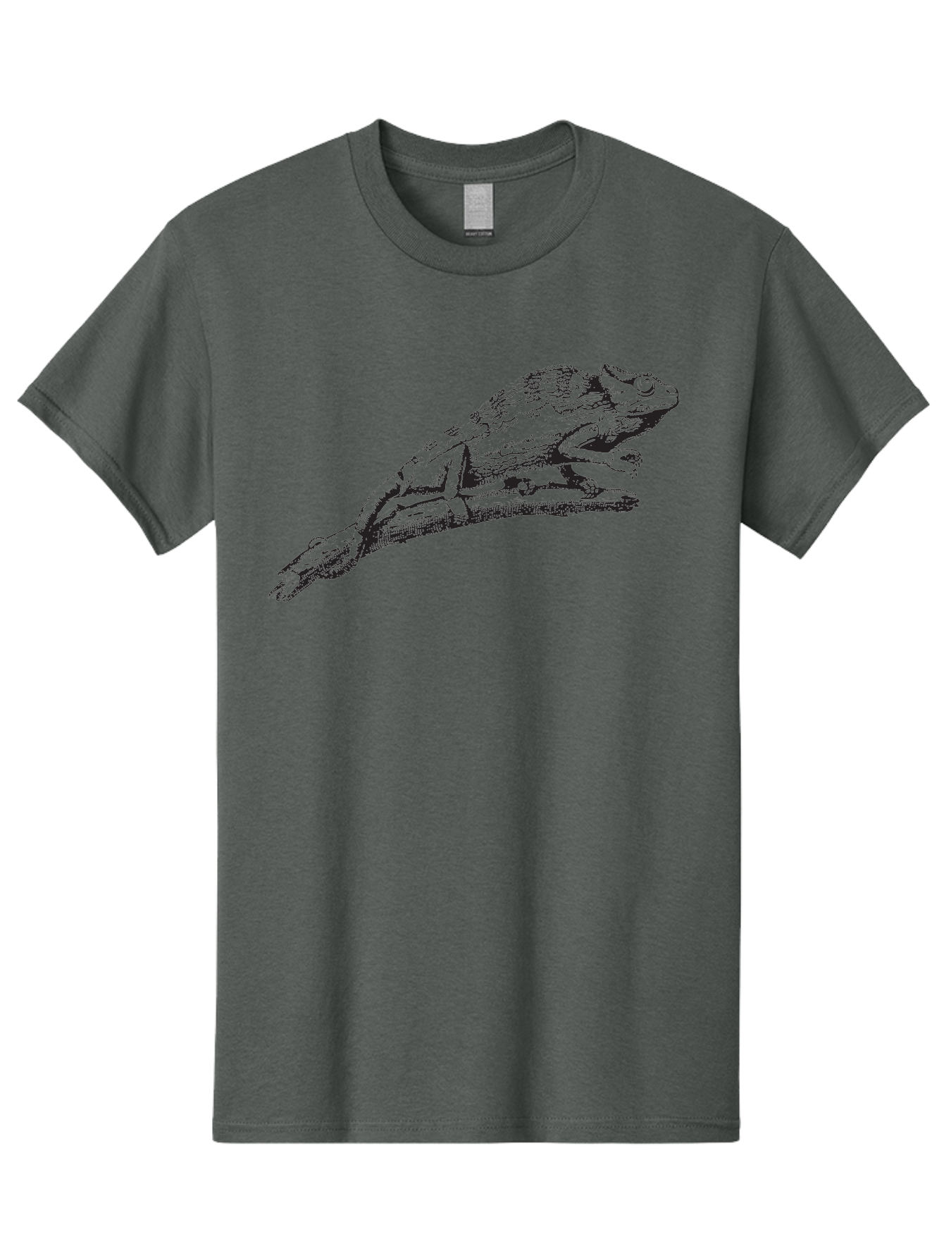Frog-On-Branch Men'S Graphic Tee, 100% Cotton, Comfortable Casual Summer Wear, Machine Washable, Frog On A Branch, Wildlife, Amphibian, Nature, Animal, Natural Habitat, Serene, Black And Green, Illustration, Detailed Artwork, Textured Drawing, Aad888