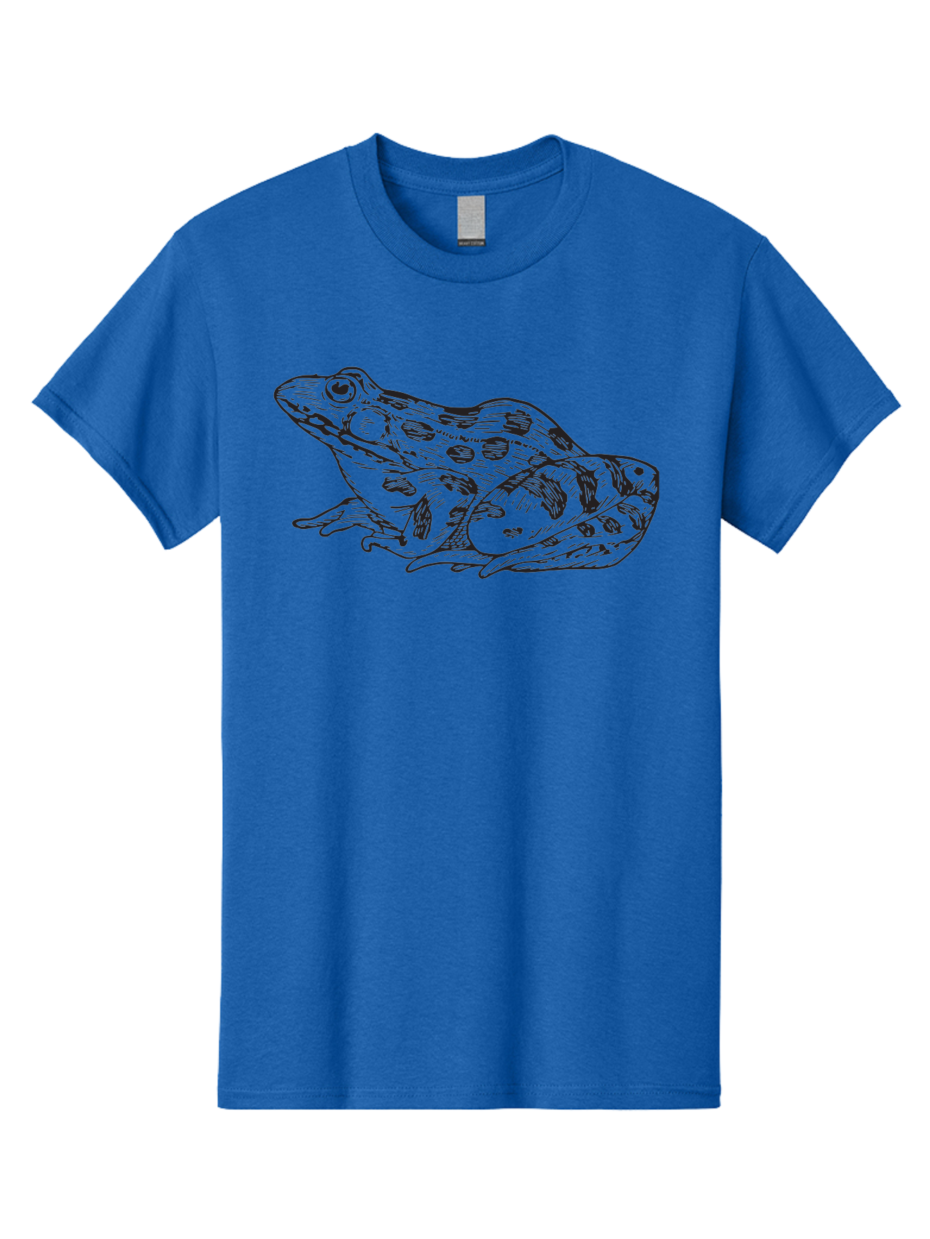 Frog Men'S Graphic Tee, 100% Cotton, Comfortable Casual Summer Wear, Machine Washable, Detailed Illustration, Frog Artwork, Black And Green, Amphibian, Wildlife, Animal Art, Nature Graphic Aad889