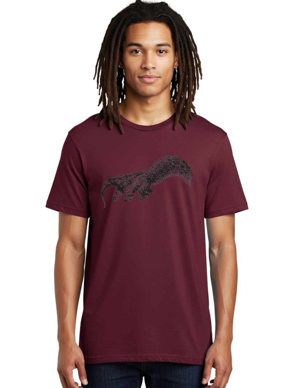 Furry-Hand Men'S Graphic Tee, 100% Cotton, Comfortable Casual Summer Wear, Machine Washable, Furry Hand, Hairy Fingers, Detailed Illustration, Dark Shading, Unique Artwork, Surreal Image, Fantasy Creature, Mysterious Figure, Aad890