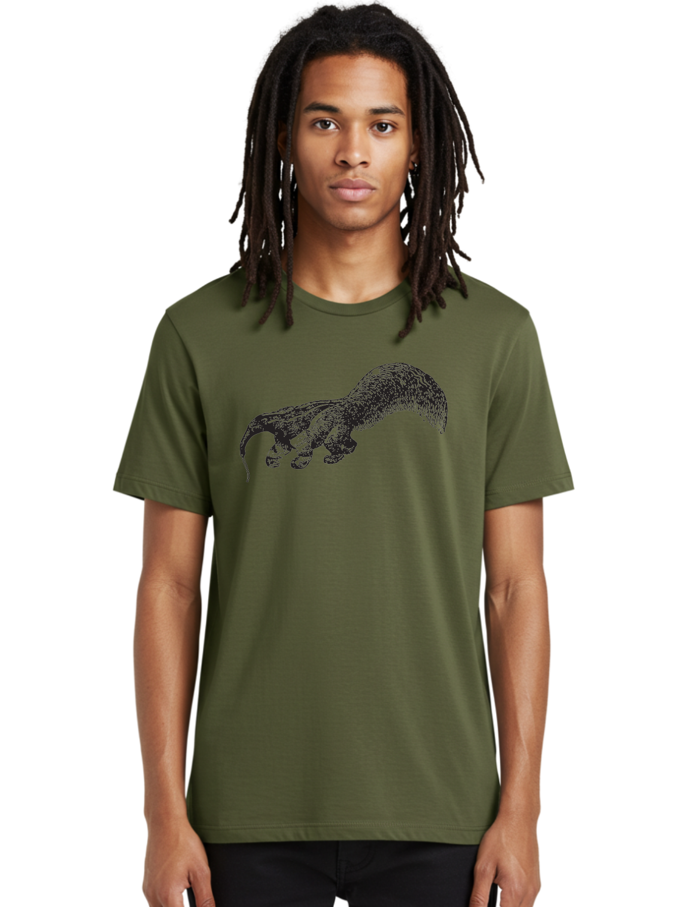 Furry-Hand Men'S Graphic Tee, 100% Cotton, Comfortable Casual Summer Wear, Machine Washable, Furry Hand, Hairy Fingers, Detailed Illustration, Dark Shading, Unique Artwork, Surreal Image, Fantasy Creature, Mysterious Figure, Aad890