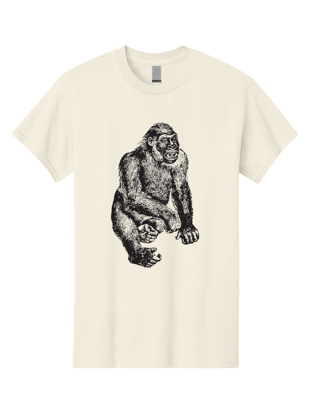 Gorilla Men'S Graphic Tee, 100% Cotton, Comfortable Casual Summer Wear, Machine Washable, Gorilla Illustration, Primate Art, Wildlife Graphic, Animal Design, Monkey Sketch, Wild Animal Portrait Aad894