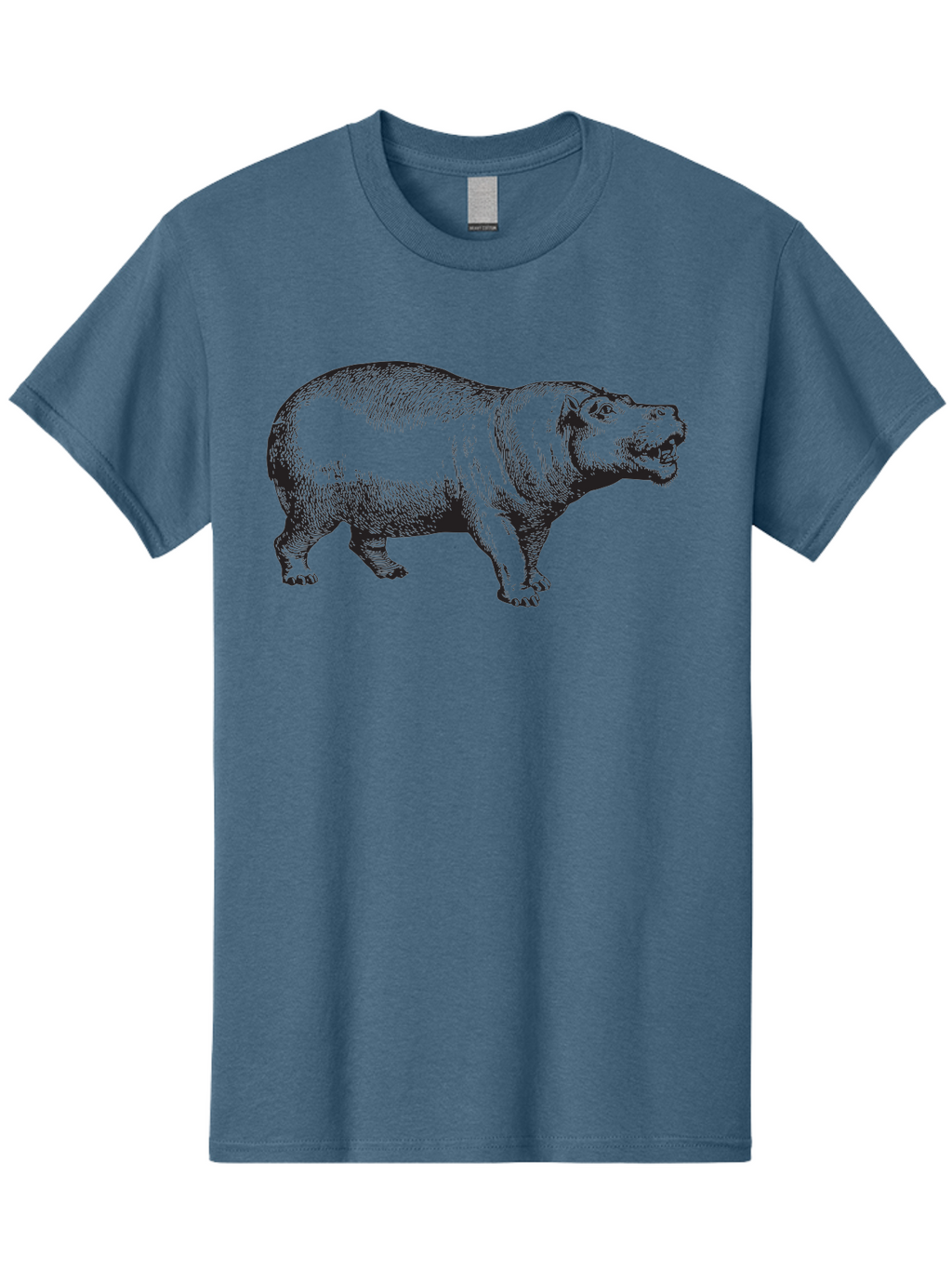 Hippopotamus Men'S Graphic Tee, 100% Cotton, Comfortable Casual Summer Wear, Machine Washable, Hippopotamus, Wild Animal, Large Mammal, Open Mouth, Detailed Illustration, Wildlife, Nature, Safari, River Creature, Angry Animal Aad898