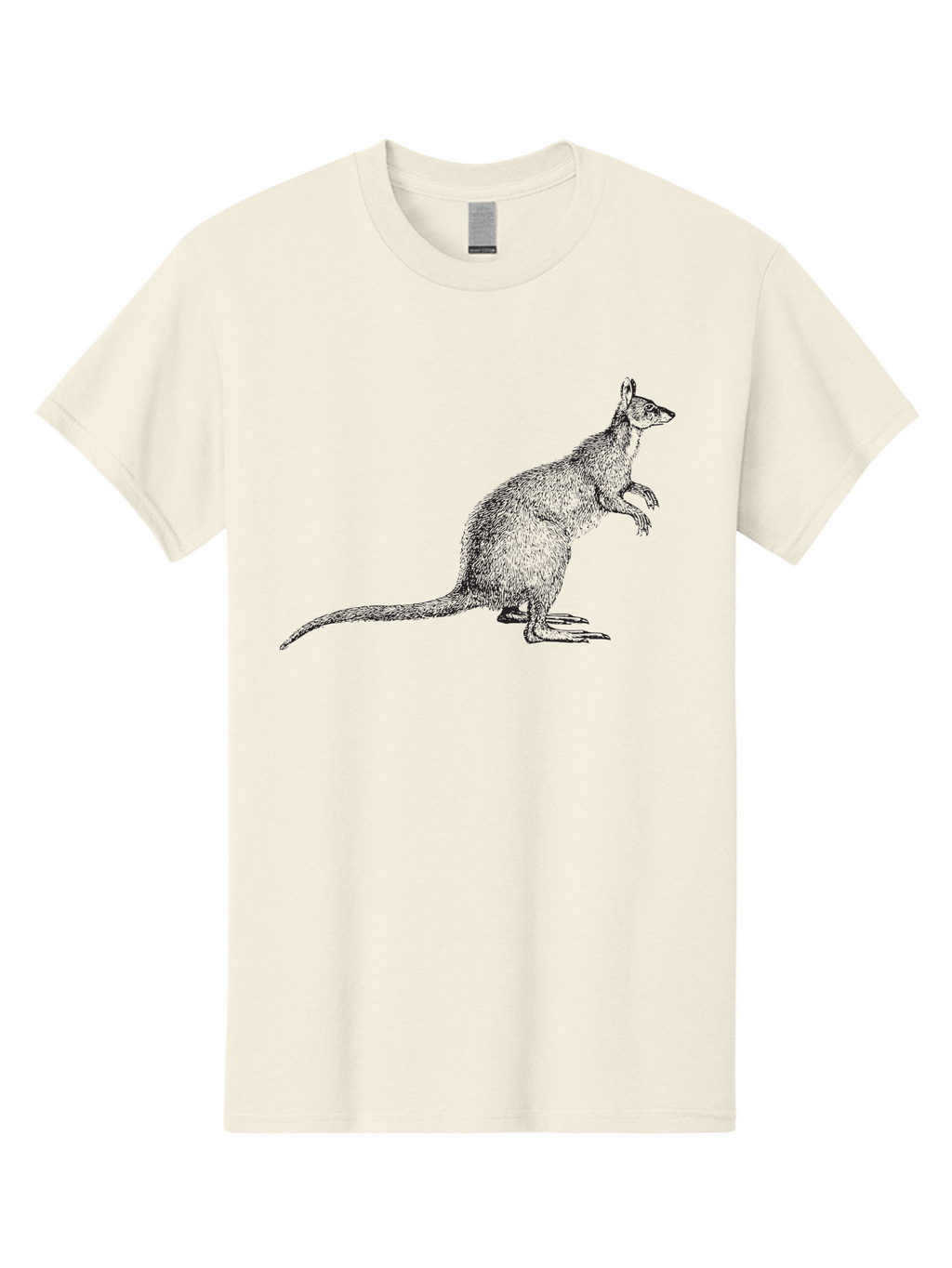 Kangaroo-1 Men'S Graphic Tee, 100% Cotton, Comfortable Casual Summer Wear, Machine Washable, Kangaroo Illustration, Marsupial Drawing, Wildlife Art, Australian Animal, Sketch Style, Furry Texture, Animal Portrait, Kangaroo Graphics Aad901