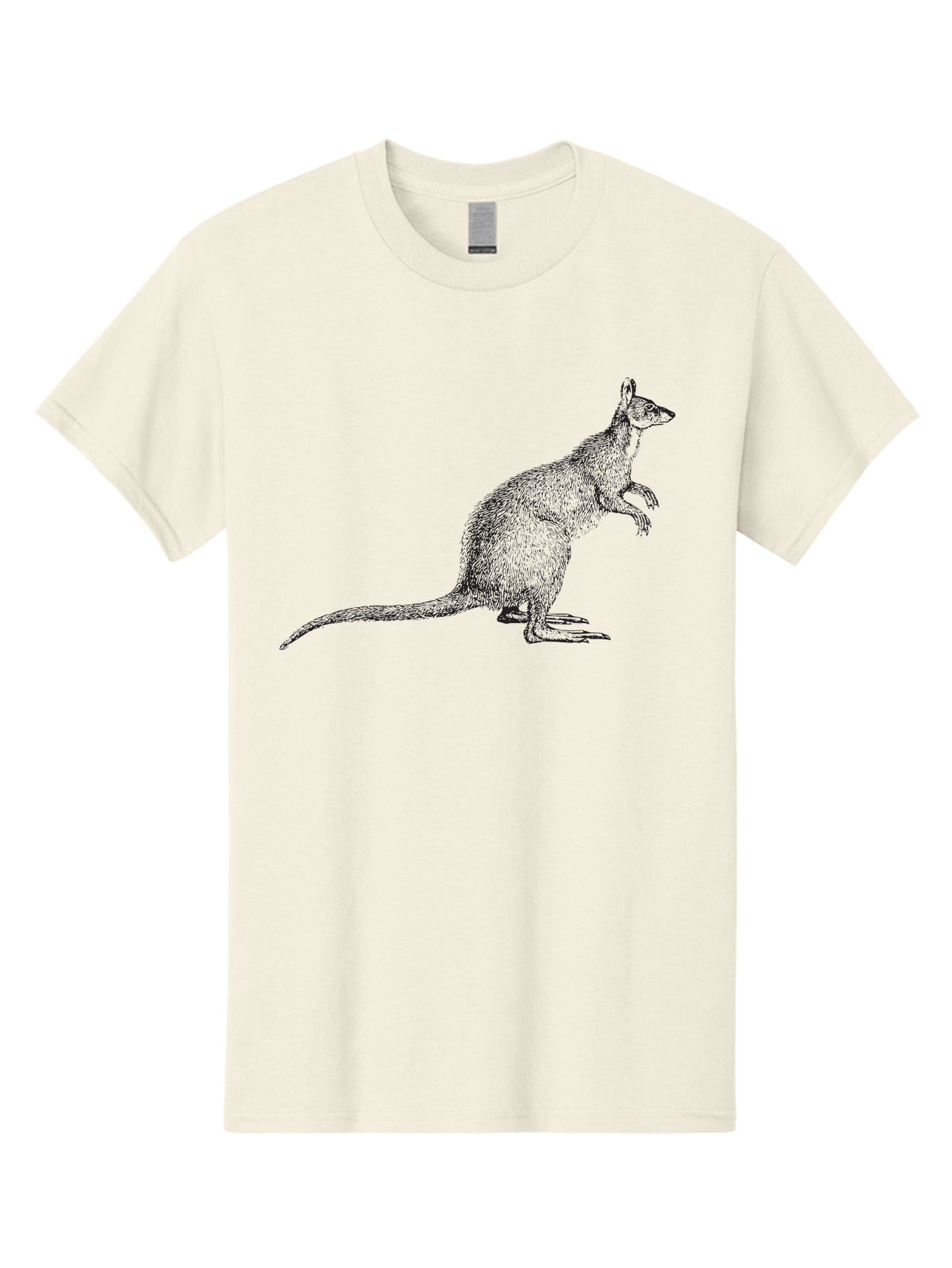 Kangaroo-1 Men'S Graphic Tee, 100% Cotton, Comfortable Casual Summer Wear, Machine Washable, Kangaroo Illustration, Marsupial Drawing, Wildlife Art, Australian Animal, Sketch Style, Furry Texture, Animal Portrait, Kangaroo Graphics Aad901