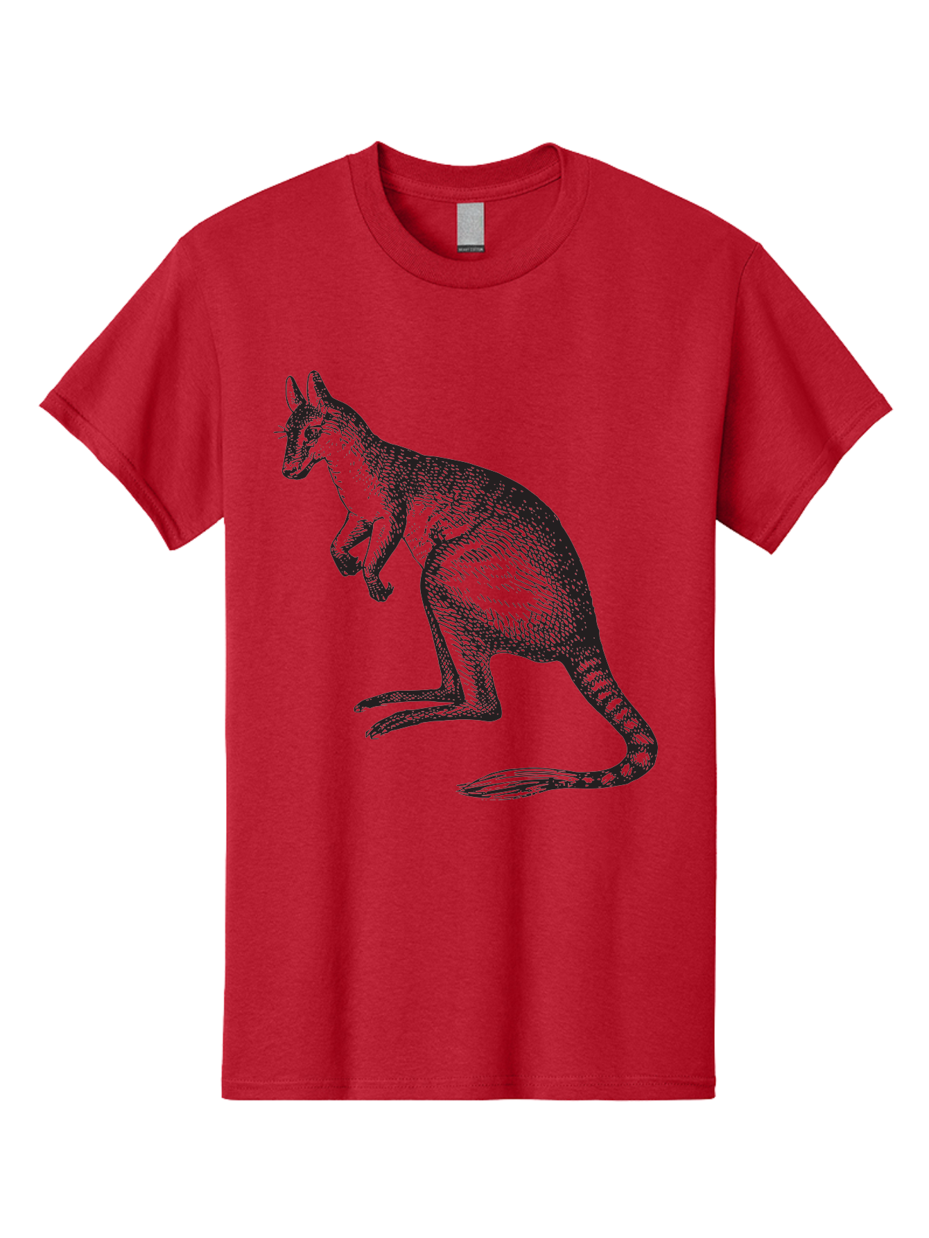 Kangaroo Men'S Graphic Tee, 100% Cotton, Comfortable Casual Summer Wear, Machine Washable, Kangaroo Illustration, Marsupial Animal, Wildlife Art, Australian Fauna, Hopping Kangaroo, Wildlife Illustration, Animal Drawing Aad902