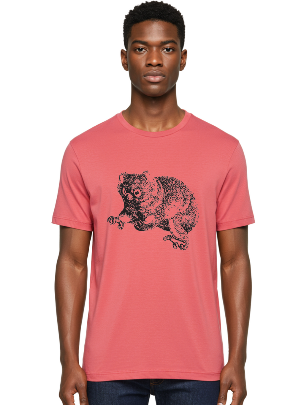 Koala Men'S Graphic Tee, 100% Cotton, Comfortable Casual Summer Wear, Machine Washable, Koala Illustration, Marsupial Animal, Wildlife Art, Australian Native, Cute Creature, Sketch Drawing, Detailed Texture, Furry Mammal, Wildlife Conservation Aad903