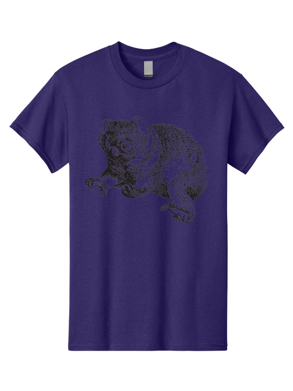 Koala Men'S Graphic Tee, 100% Cotton, Comfortable Casual Summer Wear, Machine Washable, Koala Illustration, Marsupial Animal, Wildlife Art, Australian Native, Cute Creature, Sketch Drawing, Detailed Texture, Furry Mammal, Wildlife Conservation Aad903