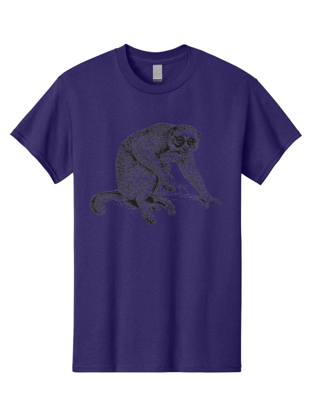 Lemur-Illustration Men'S Graphic Tee, 100% Cotton, Comfortable Casual Summer Wear, Machine Washable, Lemur On A Branch, Wildlife Art, Primate Illustration, Exotic Animal, Detailed Drawing, Furry Creature Aad904