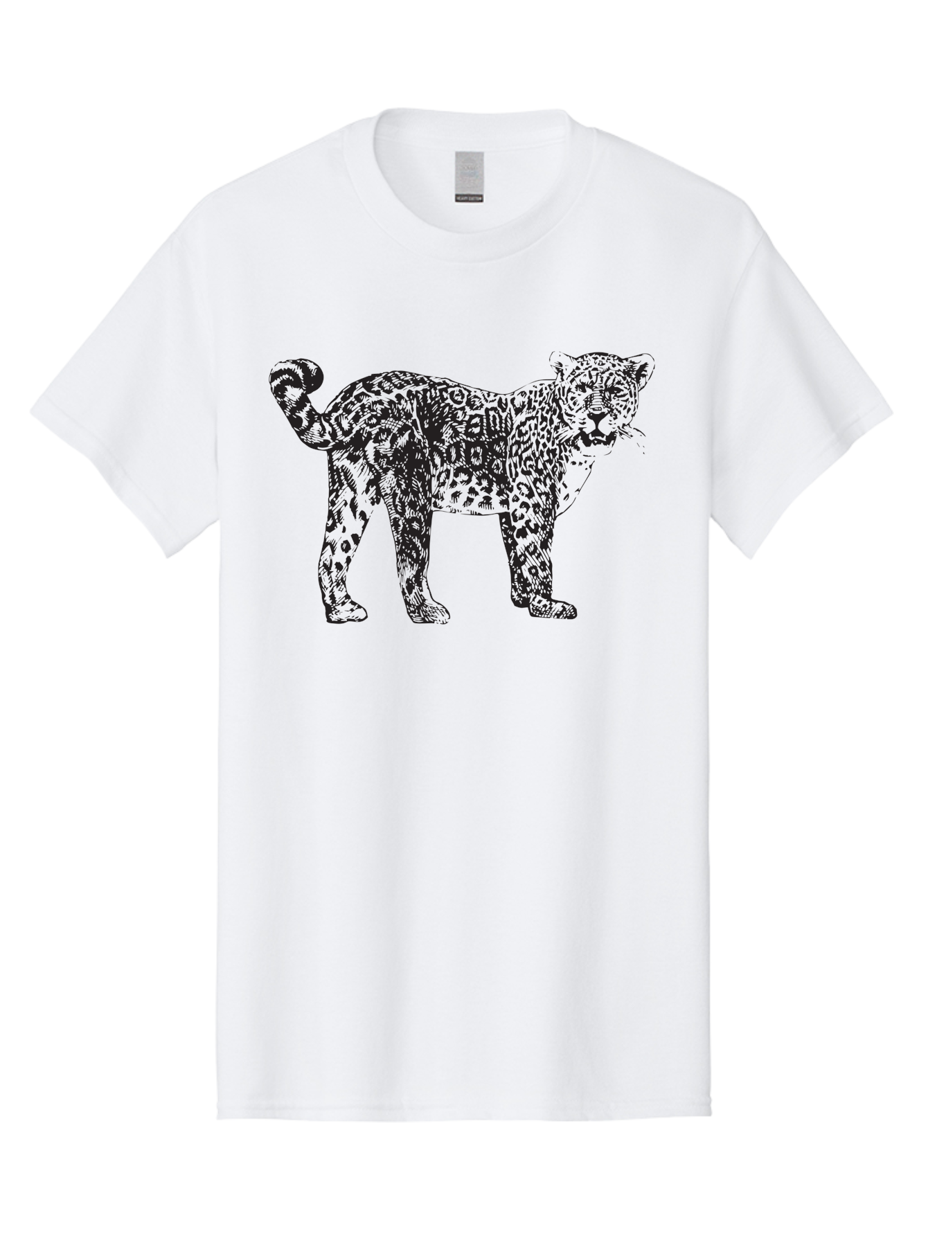 Leopard Men'S Graphic Tee, 100% Cotton, Comfortable Casual Summer Wear, Machine Washable, Spotted Leopard, Wild Cat, Animal Print, Leopard Illustration, Graphic Design, Bold Artwork, Fierce Animal, Detailed Texture, Wildlife Art Aad907