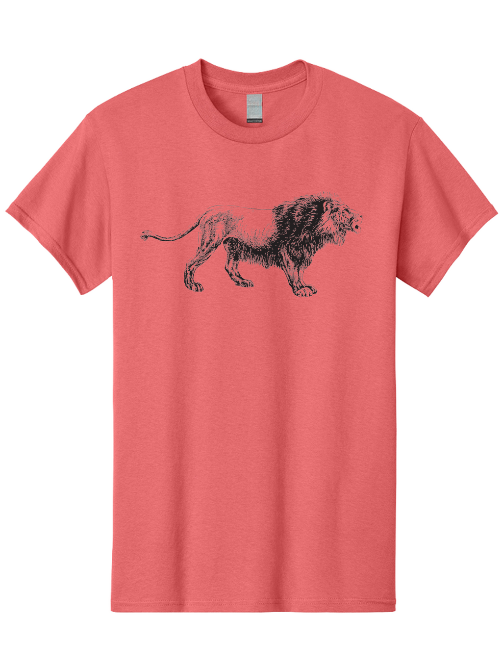 Lion Men'S Graphic Tee, 100% Cotton, Comfortable Casual Summer Wear, Machine Washable, Lion Silhouette, Majestic Animal, Wildlife Art, Fierce Creature, King Of The Jungle, Powerful Mane, Detailed Illustration, Wild Beauty, Aad909