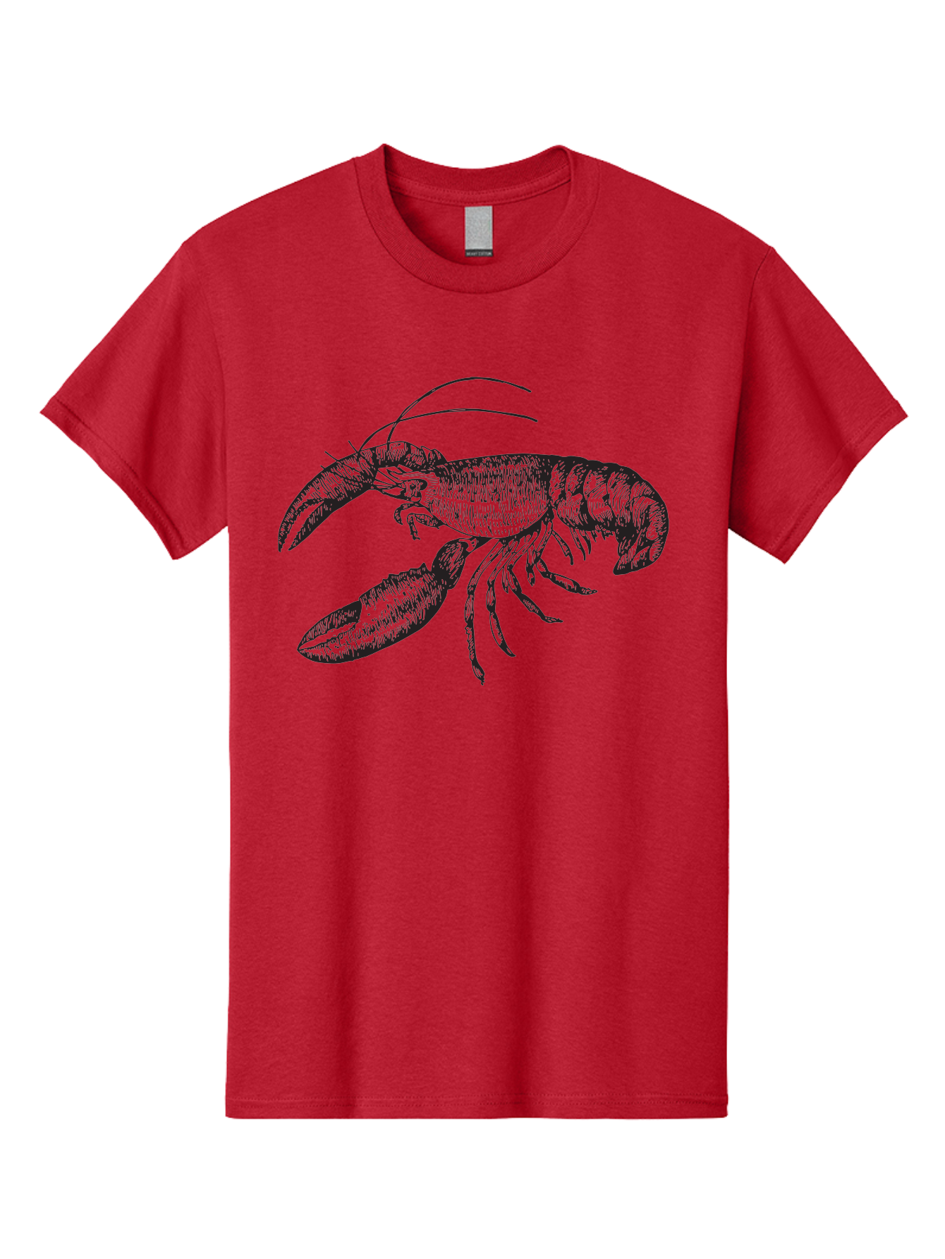 Lobster Men'S Graphic Tee, 100% Cotton, Comfortable Casual Summer Wear, Machine Washable, Lobster Illustration, Crustacean Art, Seafood Graphic, Detailed Drawing, Claw Art, Shellfish Design, Black Linework Aad913