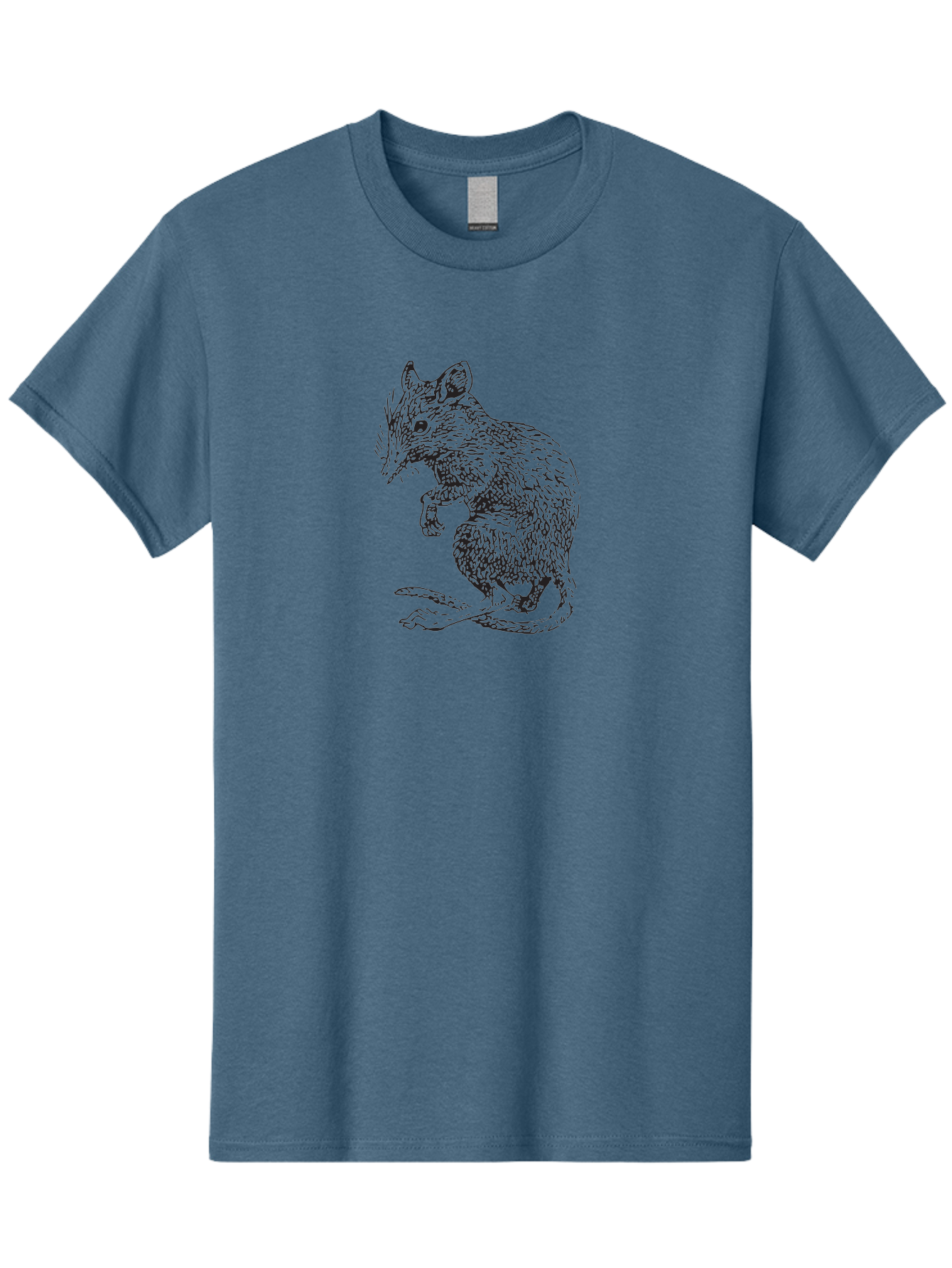 Mouse Men'S Graphic Tee, 100% Cotton, Comfortable Casual Summer Wear, Machine Washable, Mouse Illustration, Rodent Drawing, Small Mammal, Black And White Artwork, Detailed Fur Texture, Whiskers, Cartoon Style, Minimalist Design Aad918