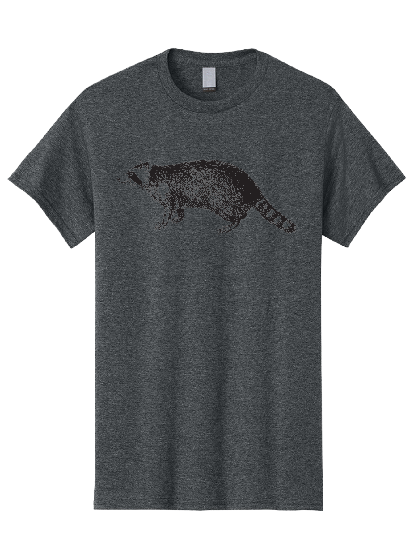 Raccoon-1 Men'S Graphic Tee, 100% Cotton, Comfortable Casual Summer Wear, Machine Washable, Raccoon, Wildlife, Furry Mammal, Striped Tail, Black And White Illustration, Woodland Animal, Cute Creature, Animal Art Aad930