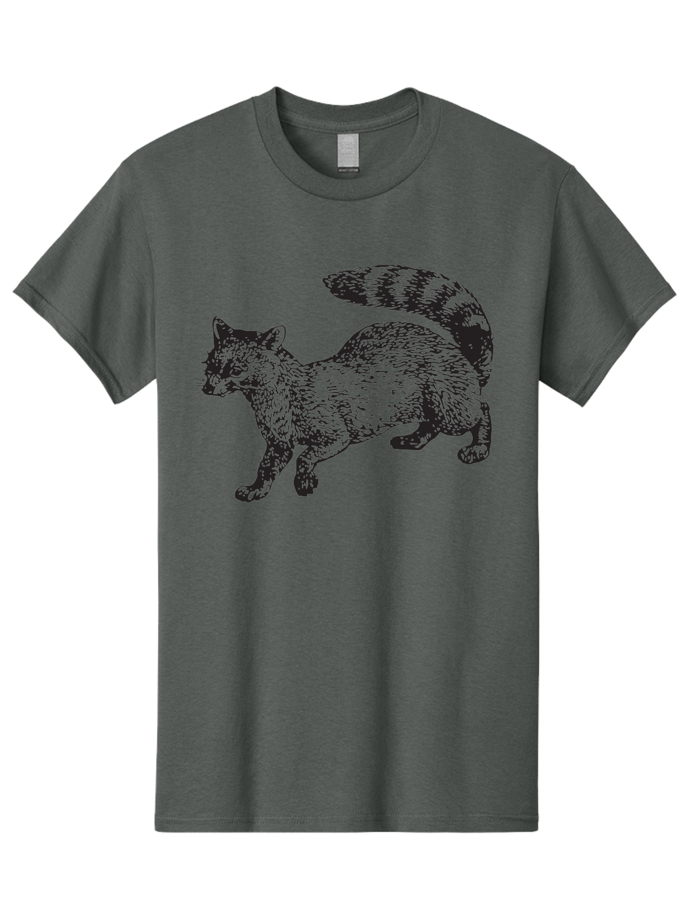 Raccoon-2 Men'S Graphic Tee, 100% Cotton, Comfortable Casual Summer Wear, Machine Washable, Raccoon Illustration, Animal Art, Wildlife Graphic, Furry Creature, Striped Tail, Detailed Drawing, Wild Mammal, Forest Animal Aad931