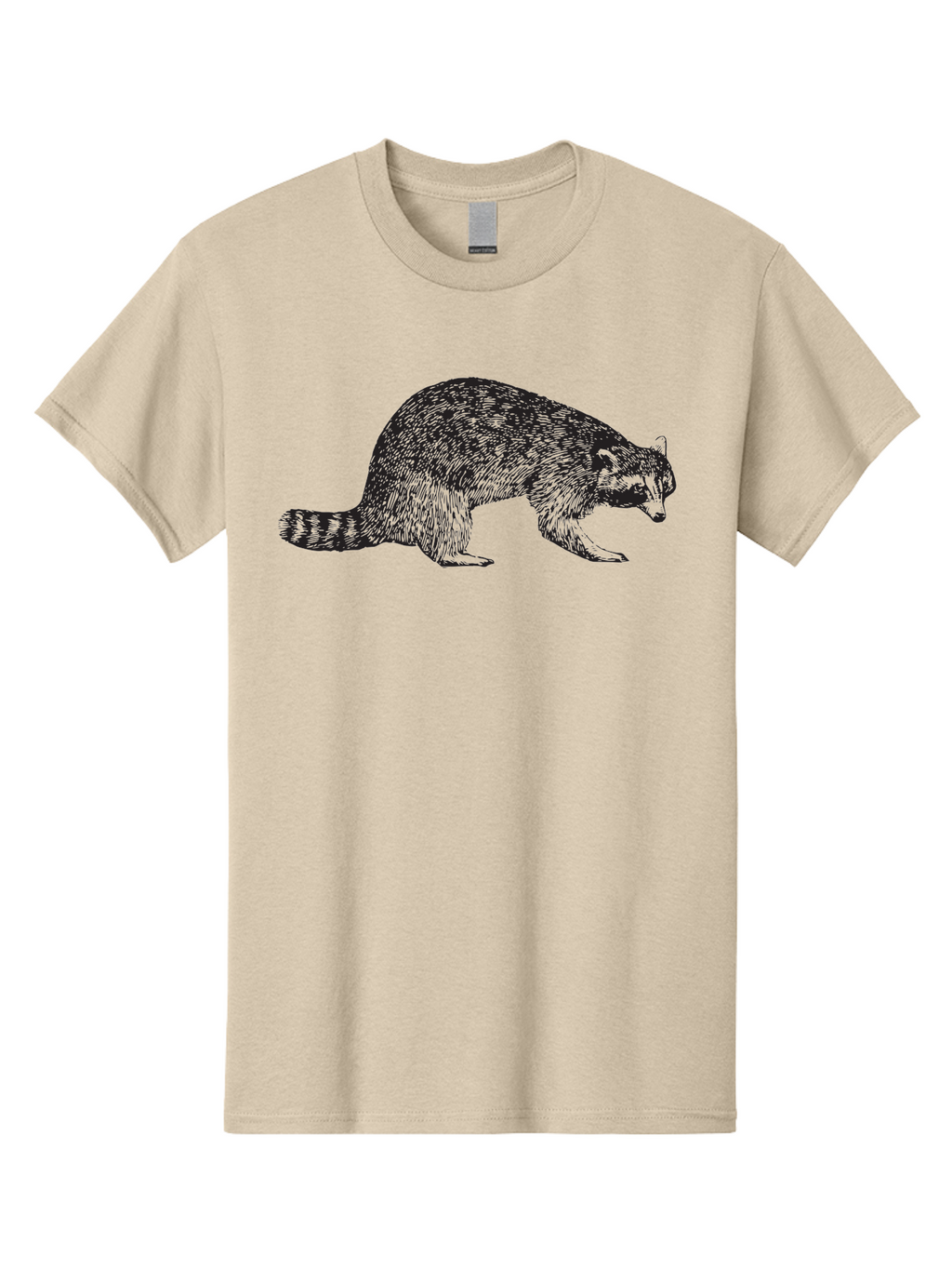 Raccoon Men'S Graphic Tee, 100% Cotton, Comfortable Casual Summer Wear, Machine Washable, Raccoon Illustration, Wildlife Animal, Forest Creature, Cute Mammal, Striped Tail, Furry Texture, Wild Animal Art, Nature Drawing Aad933