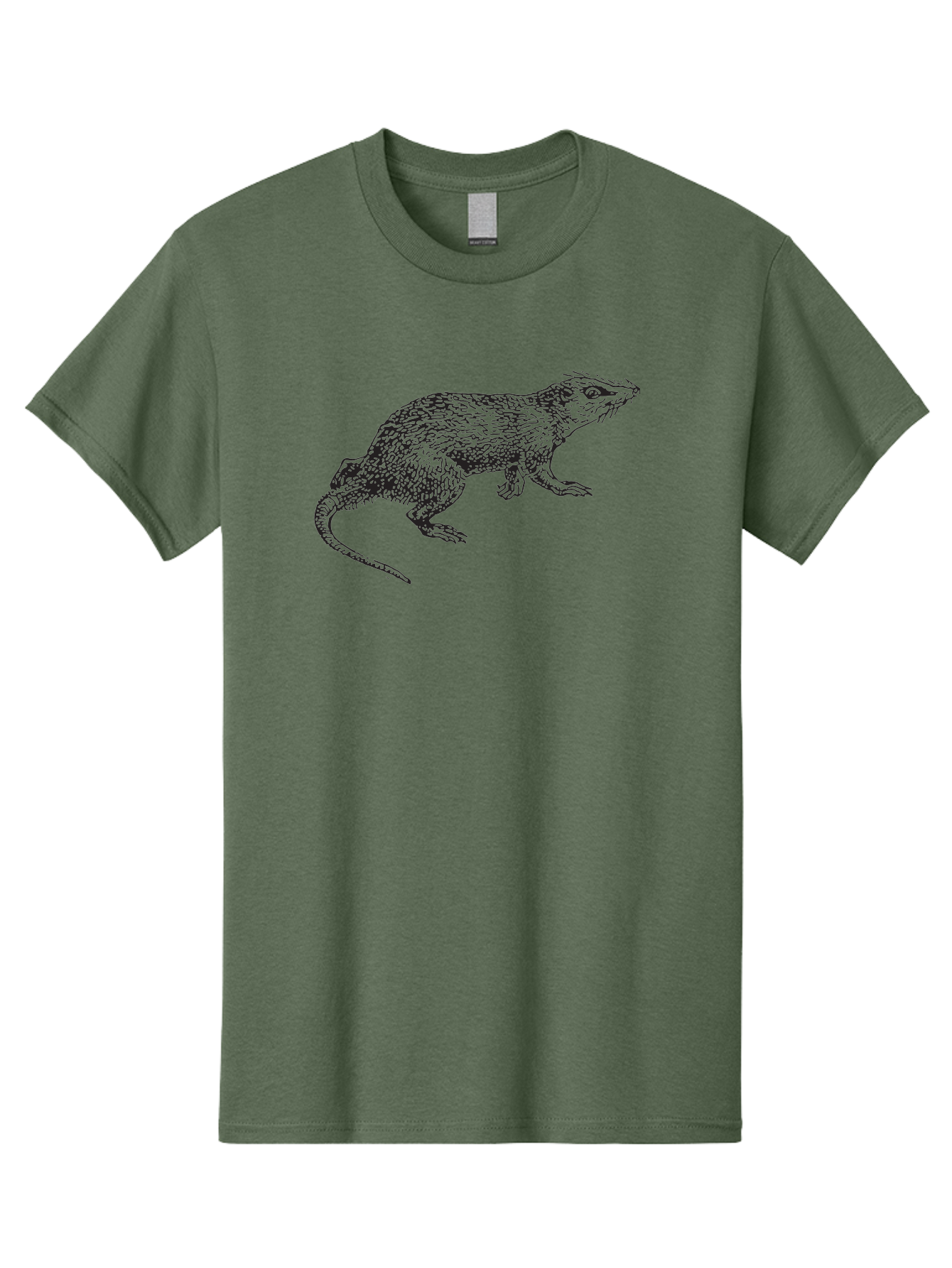 Rat-Illustration-1 Men'S Graphic Tee, 100% Cotton, Comfortable Casual Summer Wear, Machine Washable, Rat, Rodent, Animal, Mammal, Wildlife, Furry Creature, Rodentia, Small Mammal, Whiskers, Illustration, Sketch, Monochrome, Texture, Aad936