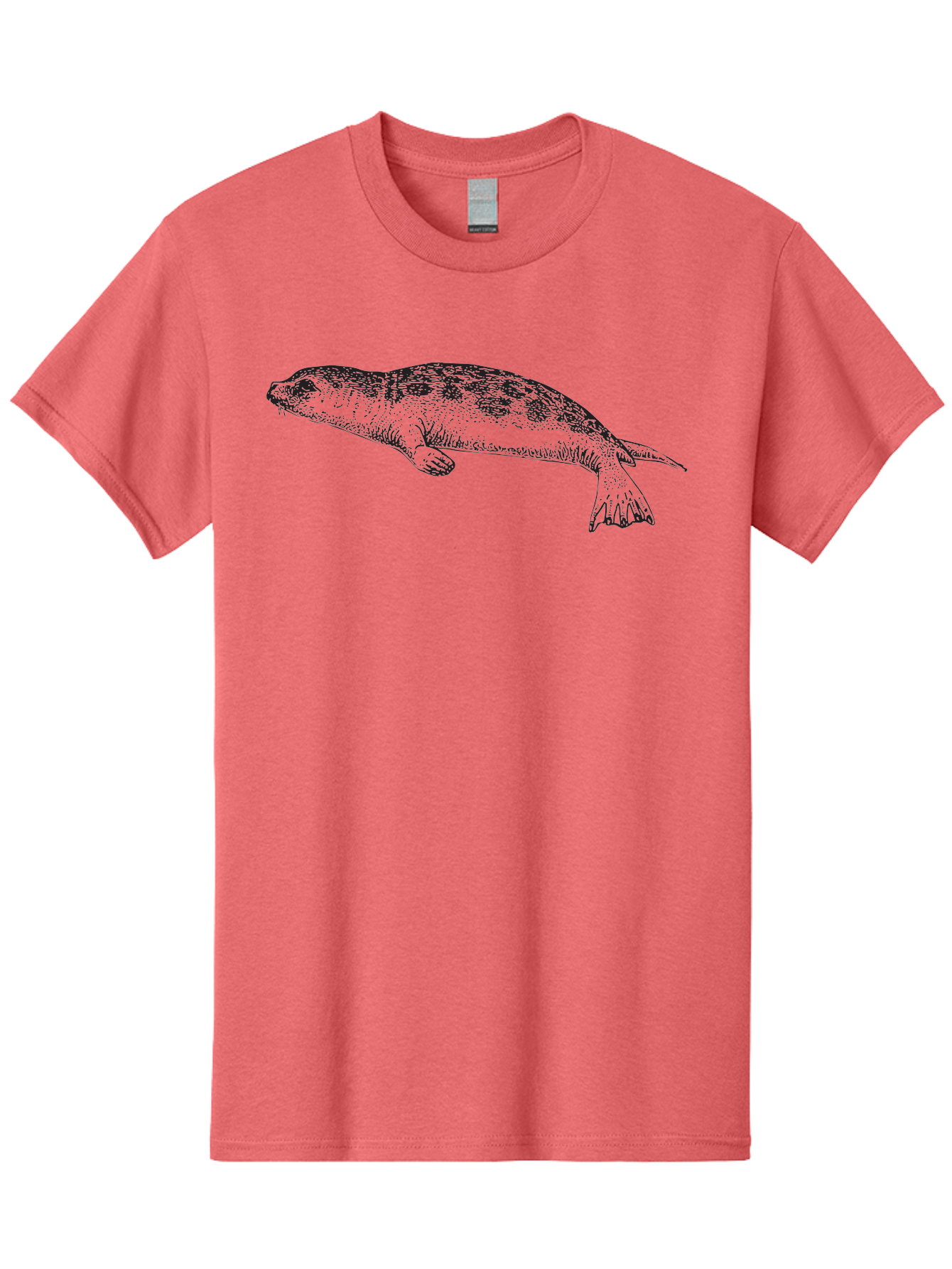Salamander-Illustration-1 Men'S Graphic Tee, 100% Cotton, Comfortable Casual Summer Wear, Machine Washable, Turtle Illustration, Aquatic Animal, Shell Pattern, Wildlife Art, Simple Line Drawing, Vintage-Style Graphic, Turtle Species, Aad943