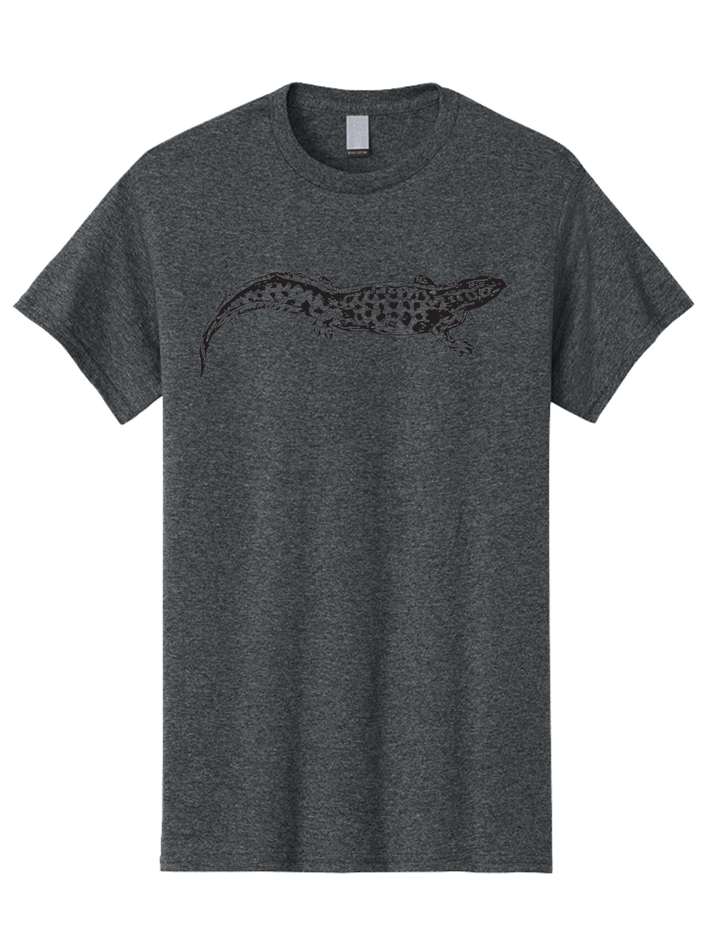 Salamander-Illustration Men'S Graphic Tee, 100% Cotton, Comfortable Casual Summer Wear, Machine Washable, Lizard Illustration, Spotted Lizard, Reptile Art, Wildlife Design, Graphic Illustration, Black Lizard, Lizard Graphics, Lizard Pattern Aad944
