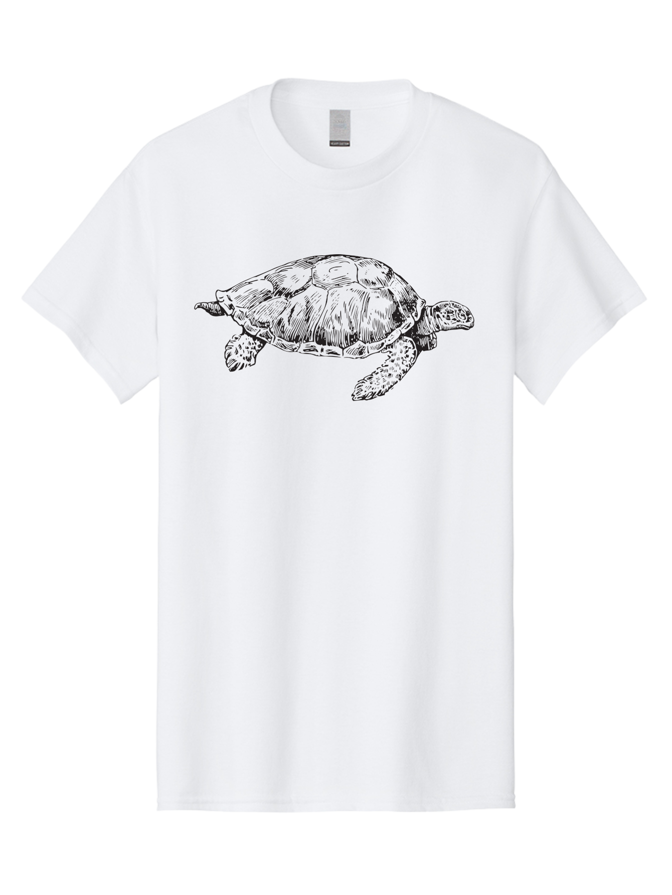 Sea-Turtle-Illustration Men'S Graphic Tee, 100% Cotton, Comfortable Casual Summer Wear, Machine Washable, Sea Turtle, Ocean Creature, Marine Life, Wildlife Illustration, Turtle Shell, Flipper, Slow-Moving Animal, Wildlife Art Aad945