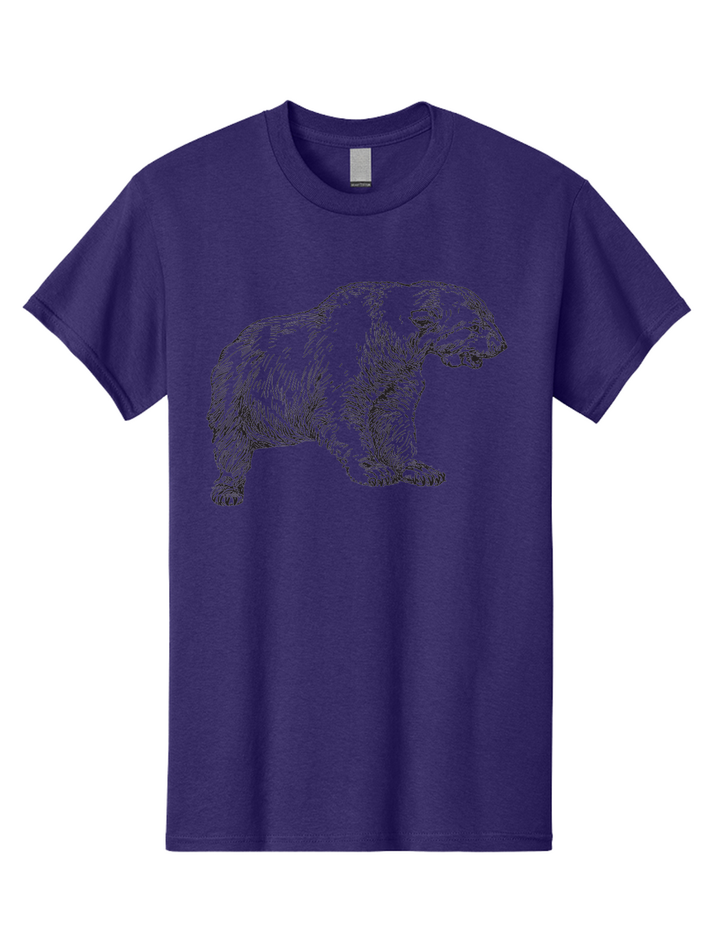 Short-Faced-Bear Men'S Graphic Tee, 100% Cotton, Comfortable Casual Summer Wear, Machine Washable, Lion Illustration, Vintage Drawing, Wildlife Art, Detailed Sketch, Animal Portrait, Furry Texture, Roaring Lion, Classic Artwork Aad947