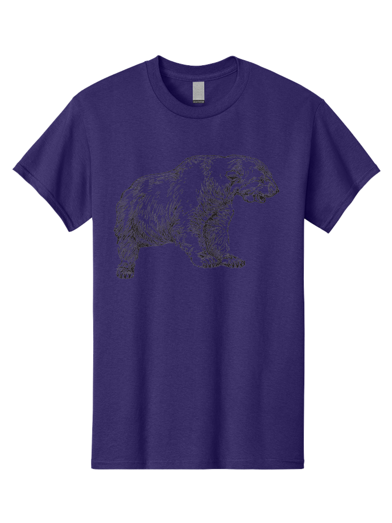 Short-Faced-Bear Men'S Graphic Tee, 100% Cotton, Comfortable Casual Summer Wear, Machine Washable, Lion Illustration, Vintage Drawing, Wildlife Art, Detailed Sketch, Animal Portrait, Furry Texture, Roaring Lion, Classic Artwork Aad947