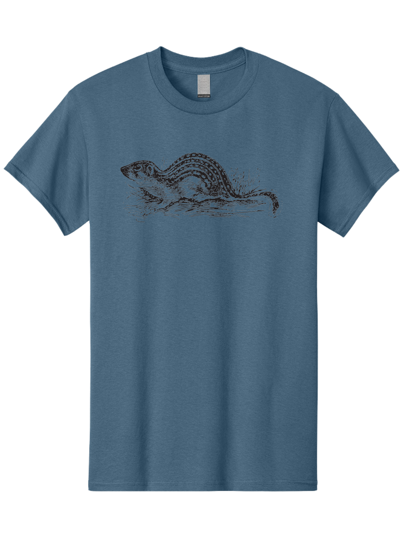 Squirrel-1 Men'S Graphic Tee, 100% Cotton, Comfortable Casual Summer Wear, Machine Washable, Chipmunk Illustration, Rodent Artwork, Wildlife Design, Nature Graphics, Black And White Drawing, Detailed Texture, Forest Creature, Sketch Art Aad954