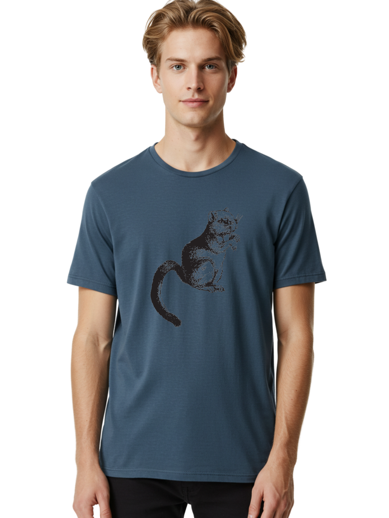 Squirrel Men'S Graphic Tee, 100% Cotton, Comfortable Casual Summer Wear, Machine Washable, Small Rodent, Furry Creature, Woodland Animal, Forest Dweller, Bushy-Tailed Mammal, Wildlife Illustration Aad957