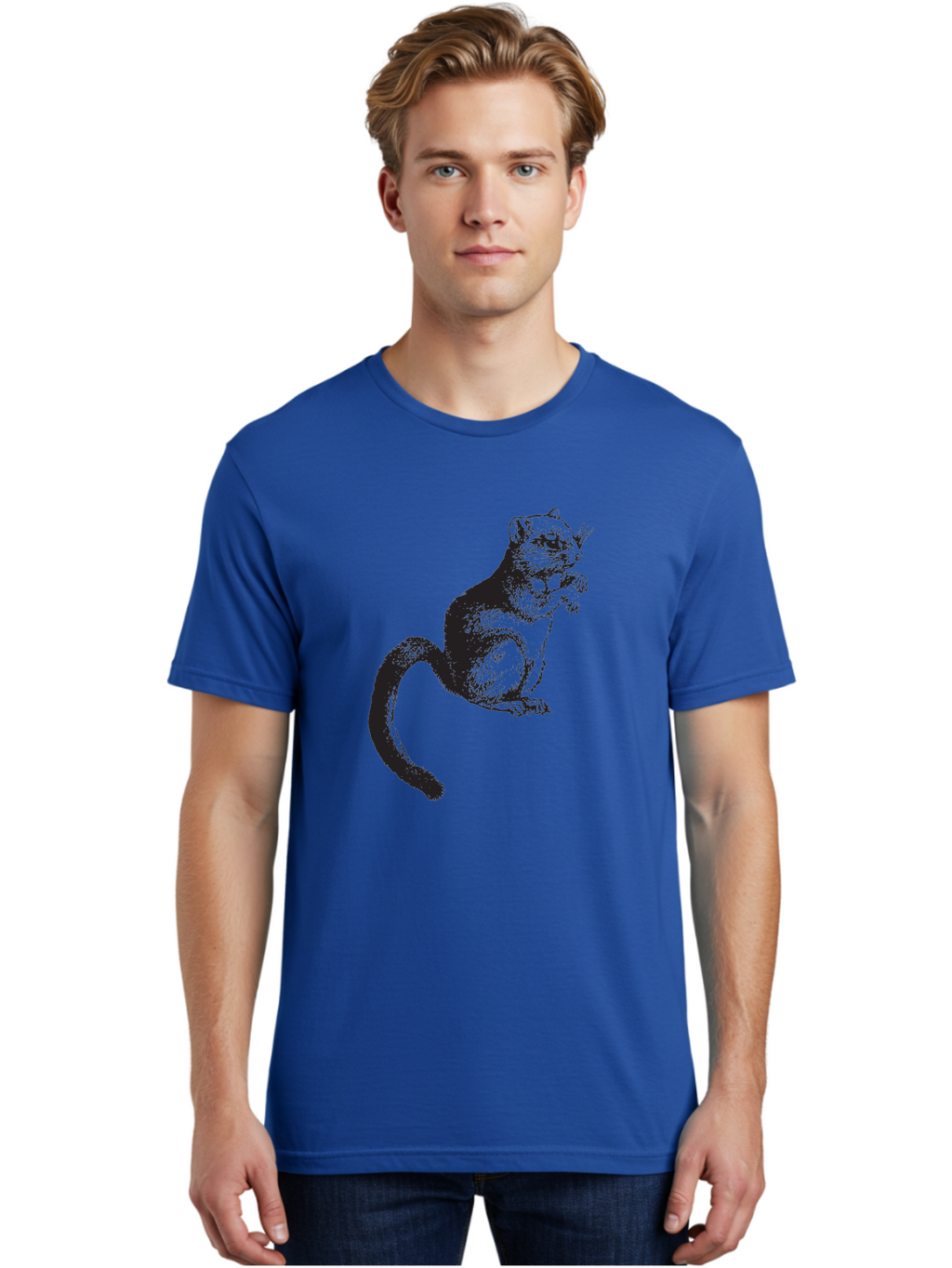 Squirrel Men'S Graphic Tee, 100% Cotton, Comfortable Casual Summer Wear, Machine Washable, Small Rodent, Furry Creature, Woodland Animal, Forest Dweller, Bushy-Tailed Mammal, Wildlife Illustration Aad957