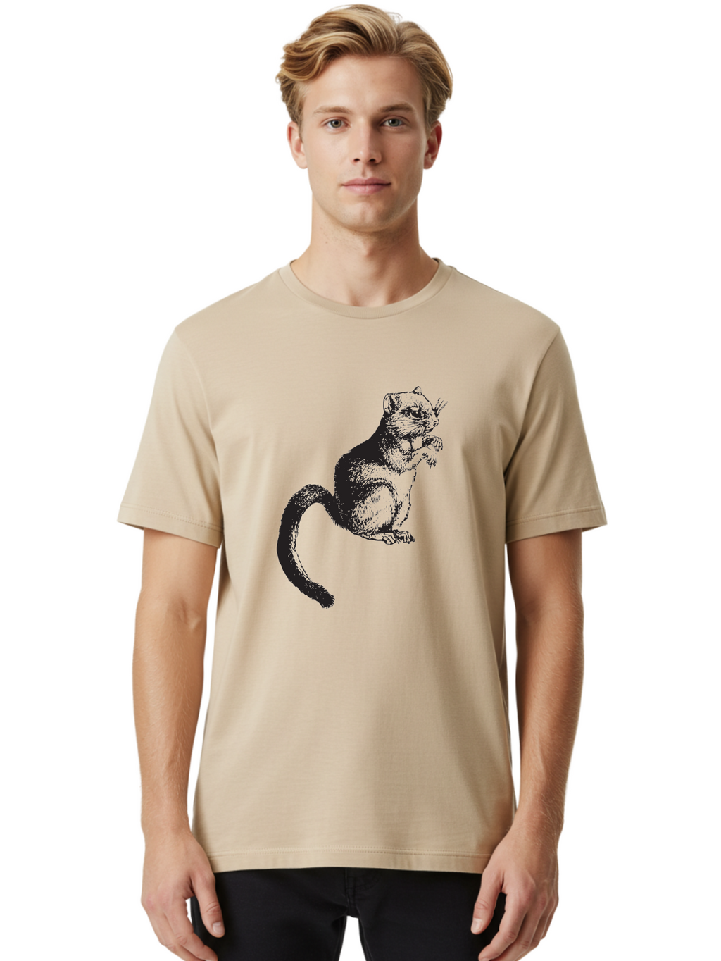 Squirrel Men'S Graphic Tee, 100% Cotton, Comfortable Casual Summer Wear, Machine Washable, Small Rodent, Furry Creature, Woodland Animal, Forest Dweller, Bushy-Tailed Mammal, Wildlife Illustration Aad957