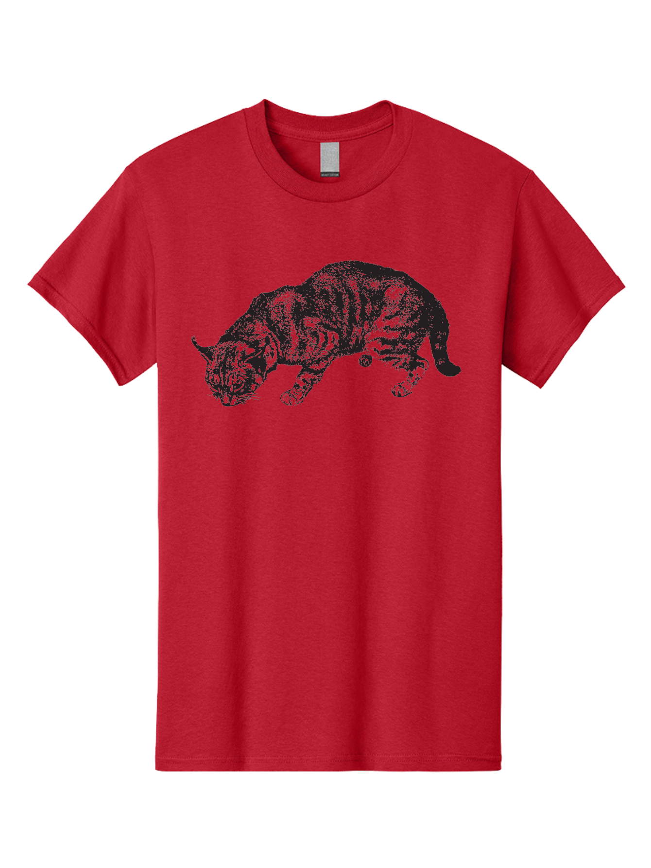 Tabby-Cat Men'S Graphic Tee, 100% Cotton, Comfortable Casual Summer Wear, Machine Washable, Tabby Cat, Striped Cat, Domestic Cat, Feline, Cat Portrait, Whiskers, Pointy Ears, Tabby Pattern, Cat Silhouette Aad958