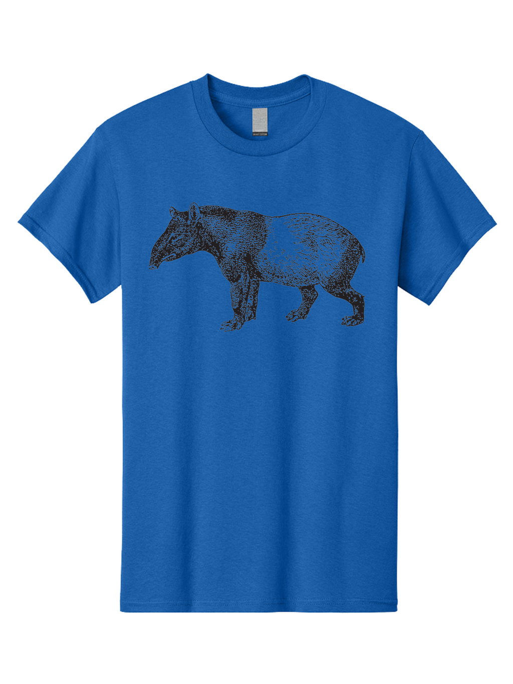Tapir Men'S Graphic Tee, 100% Cotton, Comfortable Casual Summer Wear, Machine Washable, Tapir Illustration, Wildlife Art, Animal Drawing, Exotic Creature, Wild Animal, Nature Illustration, Detailed Sketch, Black And Green Graphic Aad959